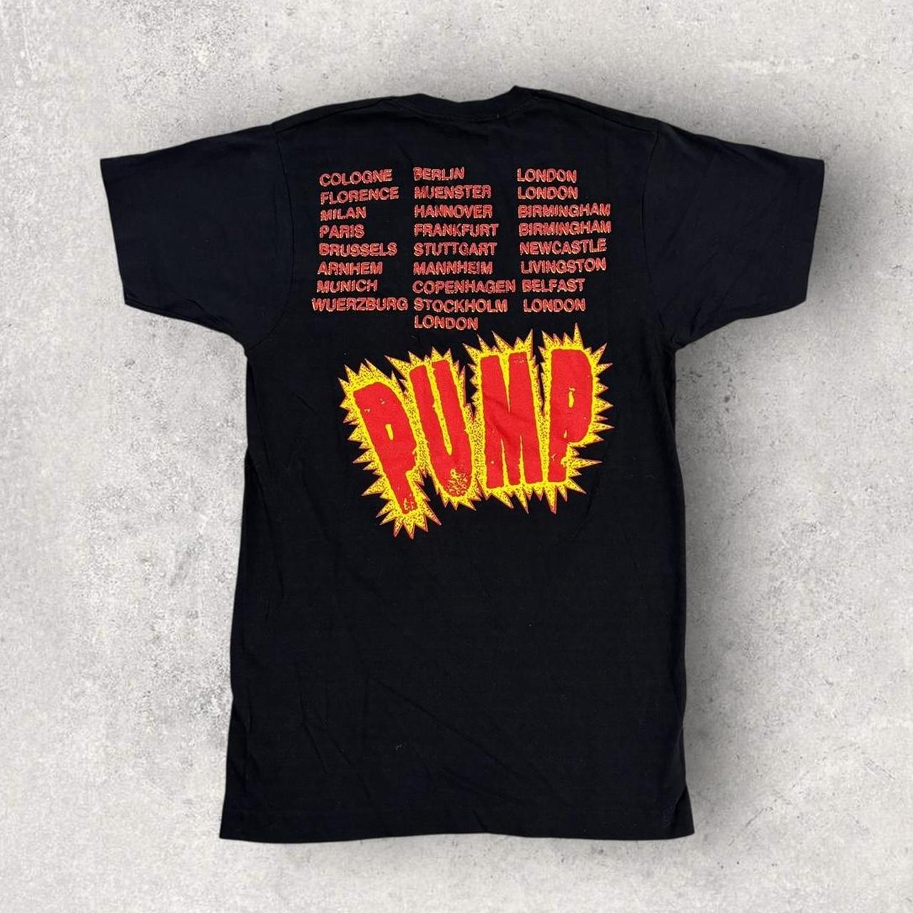 Vintage 80s USA Aerosmith Aero Force One Pump European tour rock band t-shirt