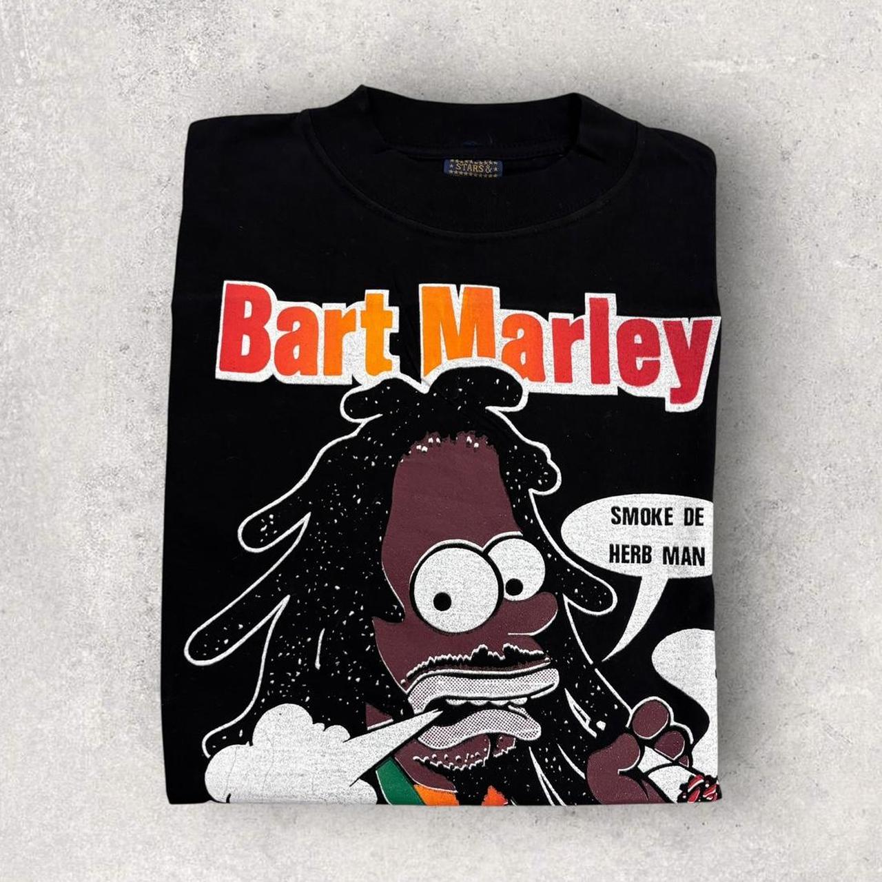 Vintage 90s Bart Marley parody Bart Simpson reggae cartoon graphic t-shirt
