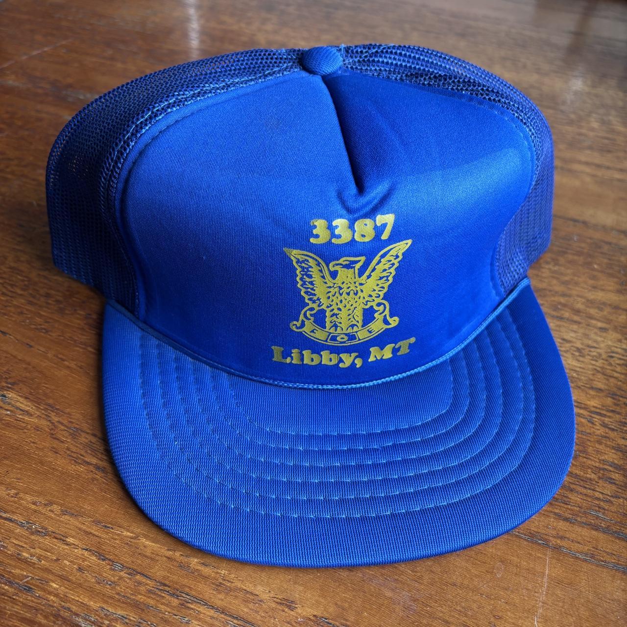 Vintage 90s USA Libby Montana local union graphic trucker cap