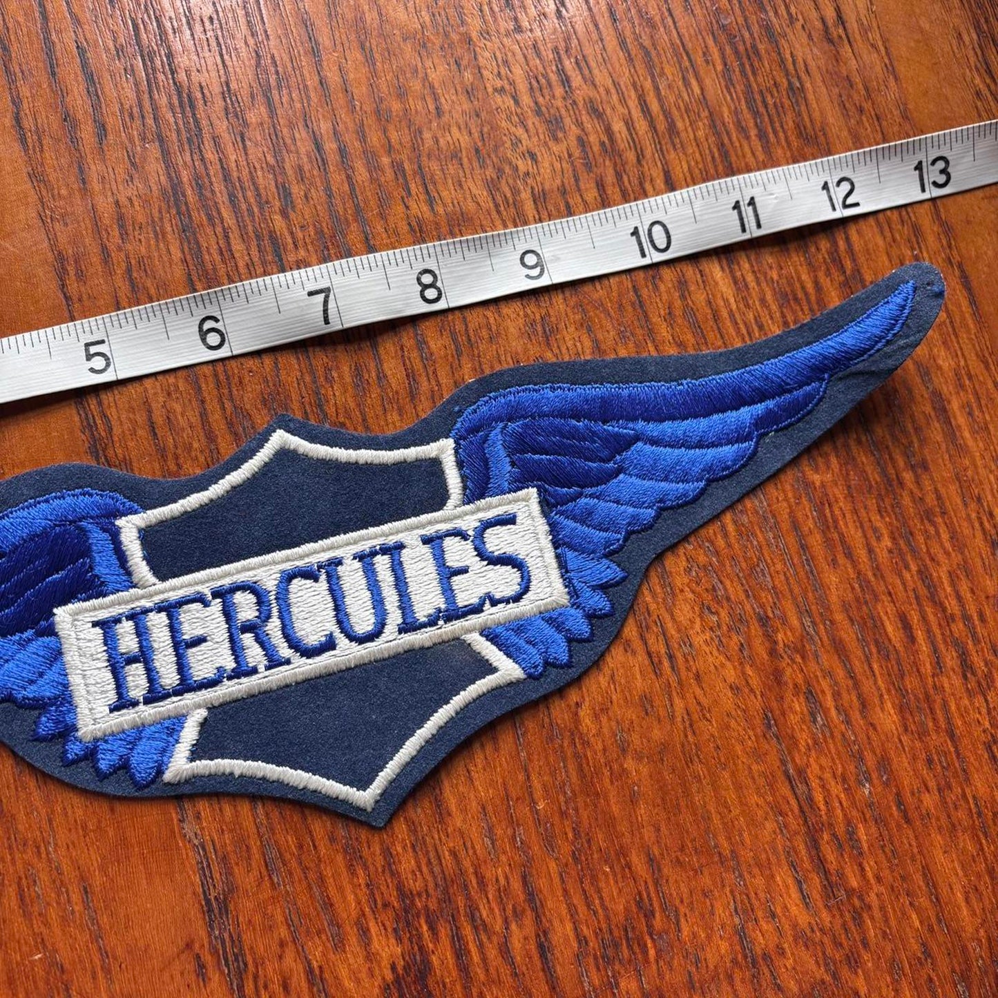 Vintage 90s Hercules motorcycle automobile large embroidered patch