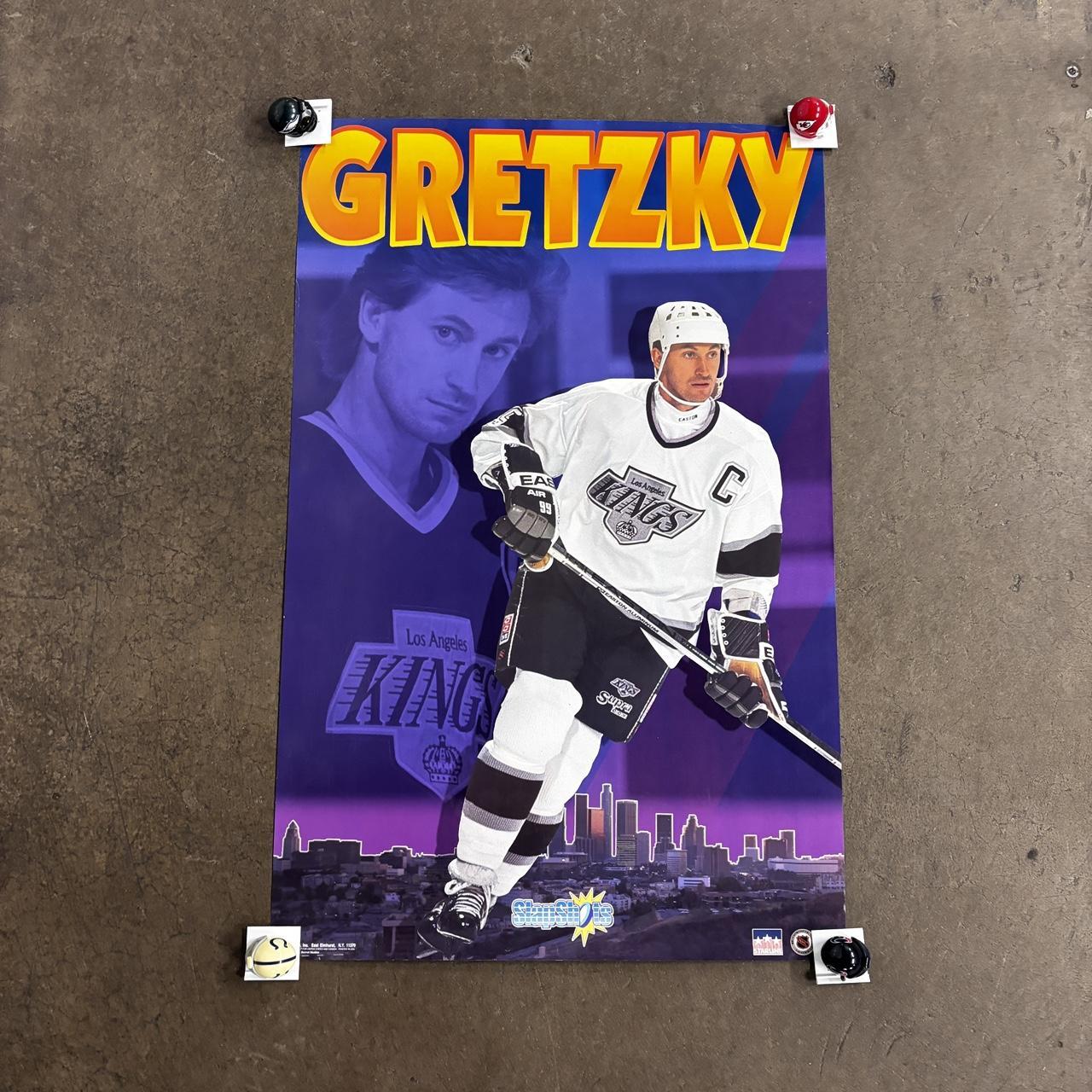Vintage 90s Wayne Gretzky poster NHL Los Angeles Kings ice hockey print
