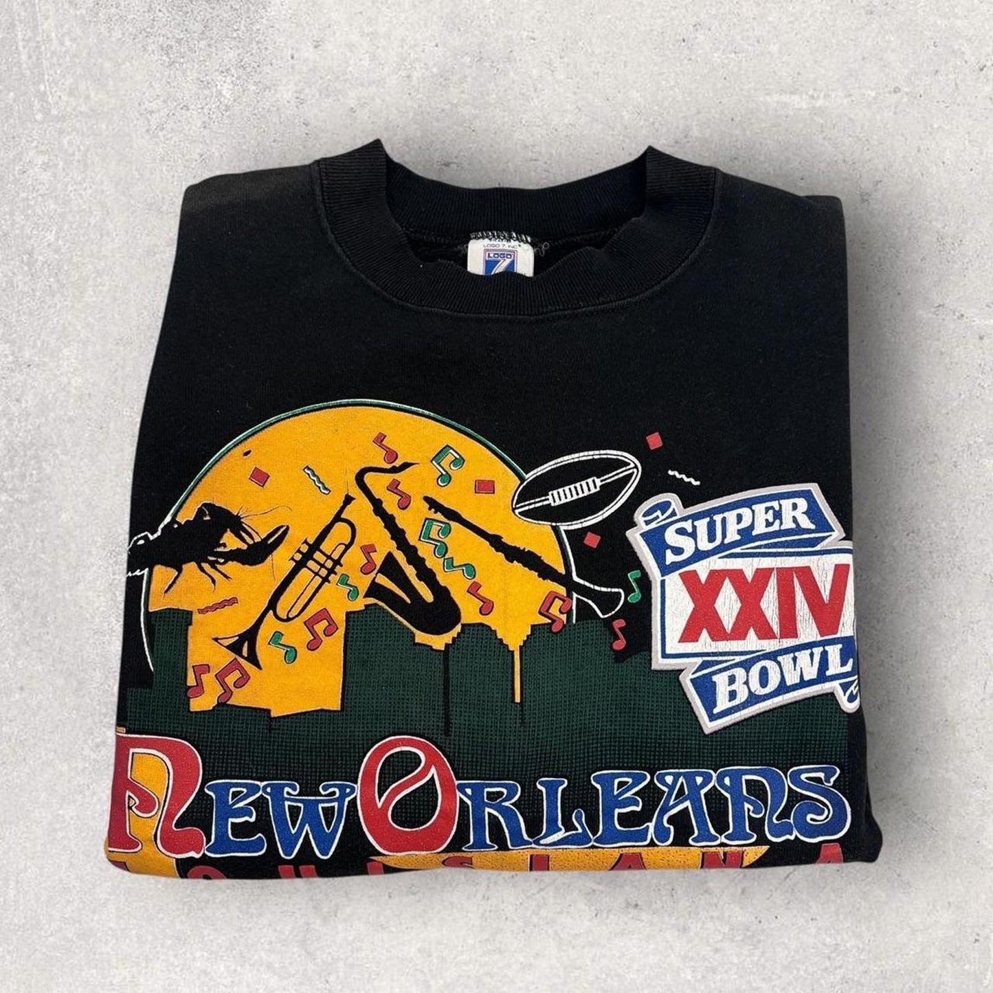 Vintage 80s USA Super Bowl 24 NFL American Football New Orleans sweatshirt