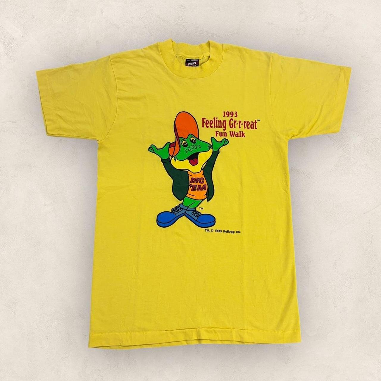 Vintage 90s USA Kellogg’s cereal fun walk 93 cartoon frog graphic t-shirt