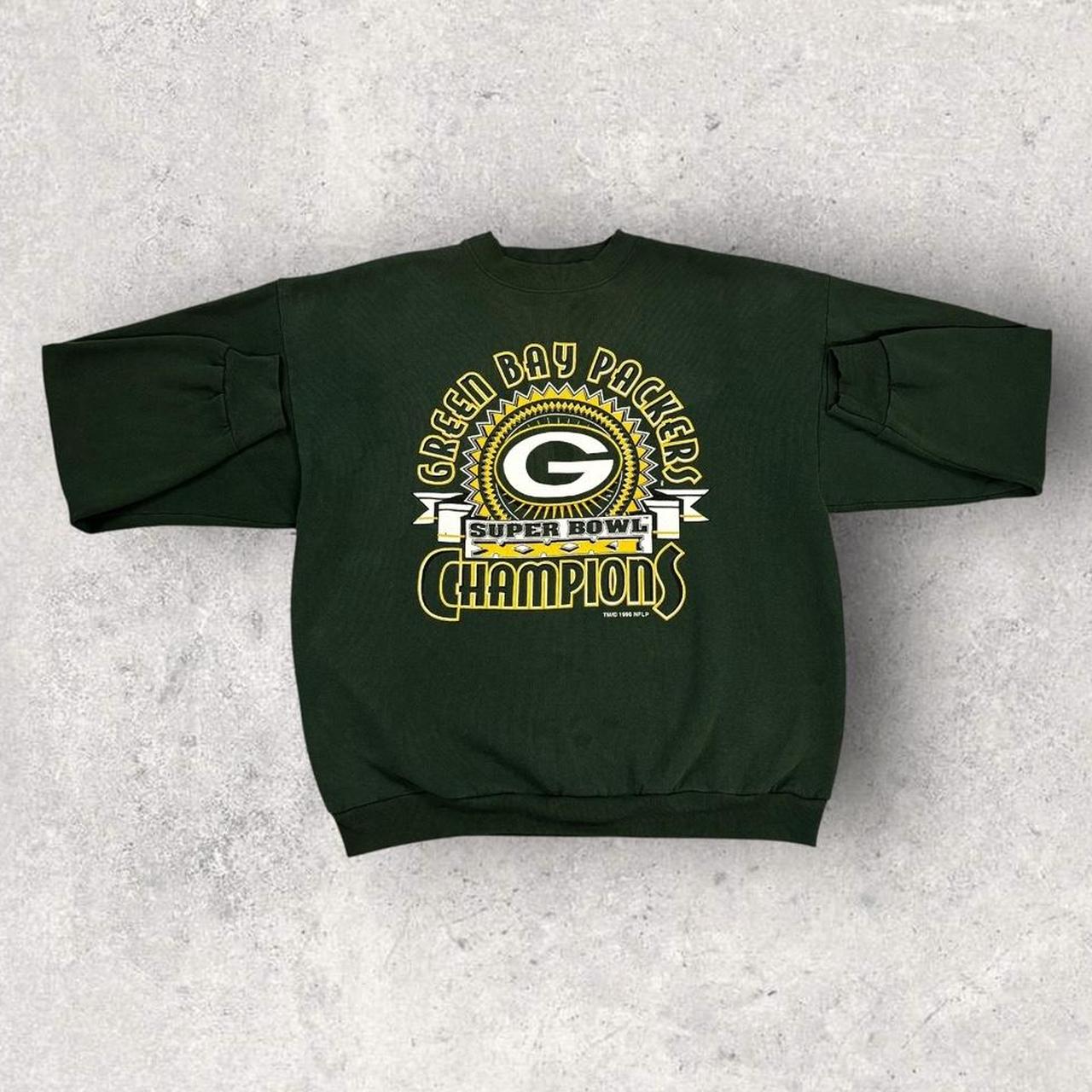 Vintage 90s USA Green Bay Packers NFL American Football Super Bowl graphic sweatshirt