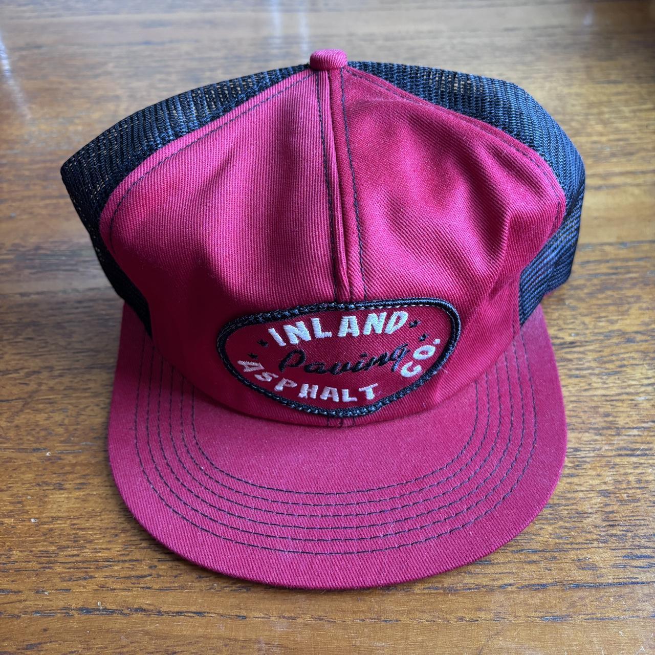 Vintage 90s USA Inland asphalt paving company graphic trucker cap
