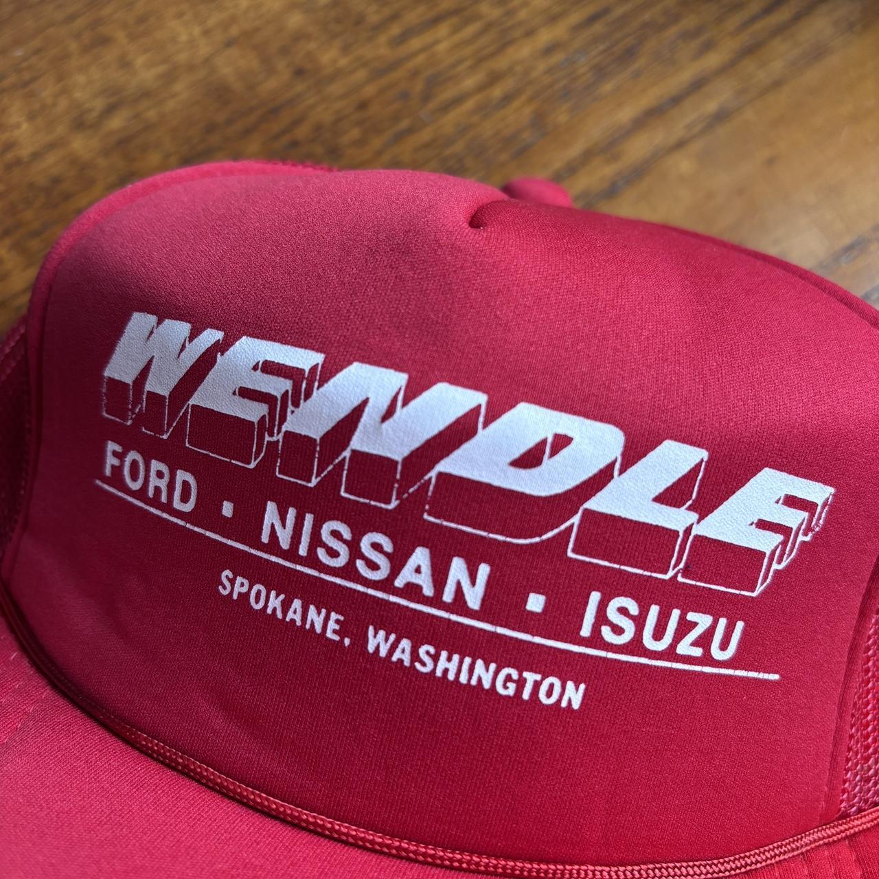 Vintage 90s USA Wendle Ford Nissan Isuzu car dealership Spokane Washington trucker cap