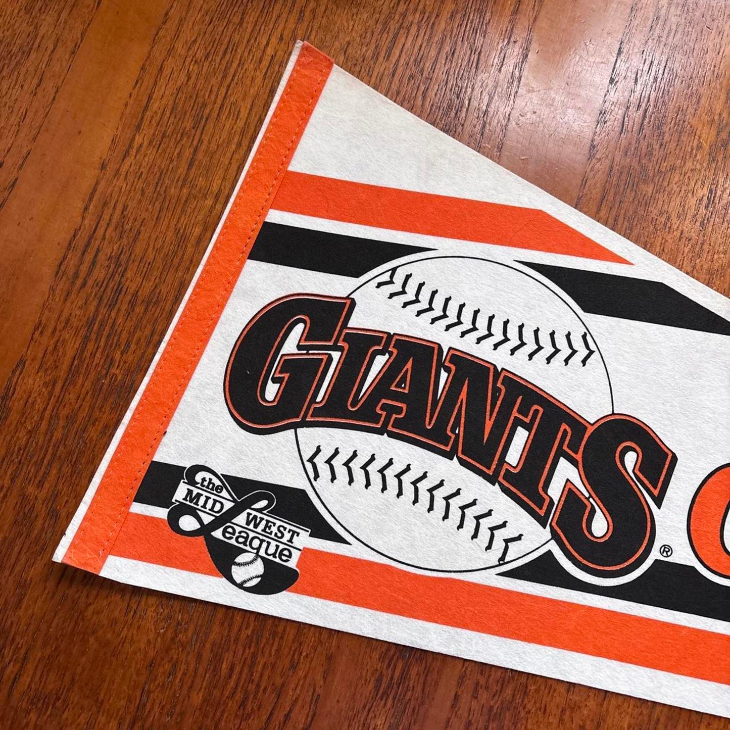 Vintage 90s USA Clinton Giants Iowa minor league baseball pennant