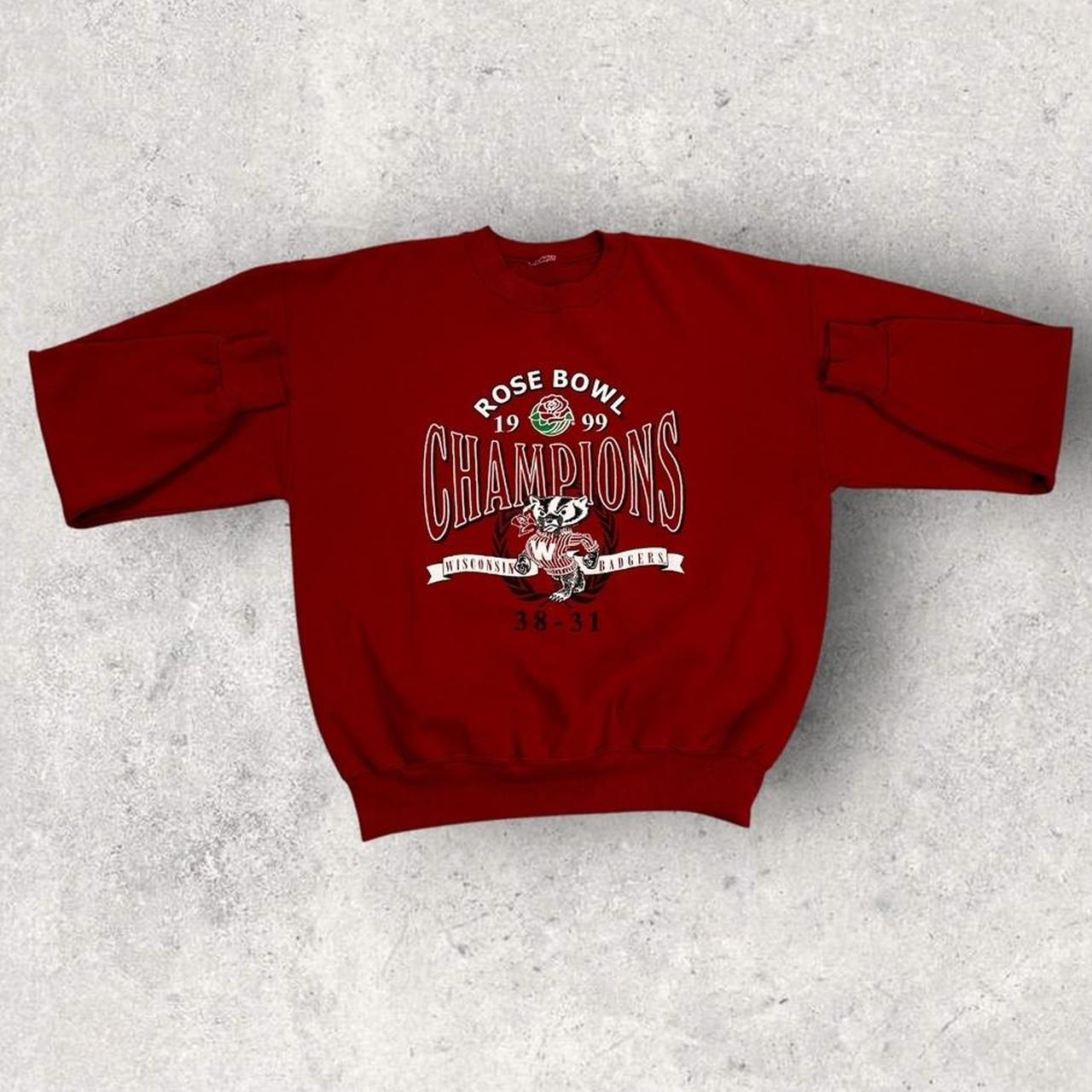 Vintage 90s USA Wisconsin Badgers Rose Bowl Champions American Football graphic sweatshirt