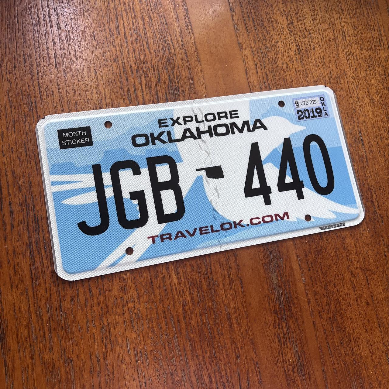 Vintage Y2K explore Oklahoma state promotional American license plate