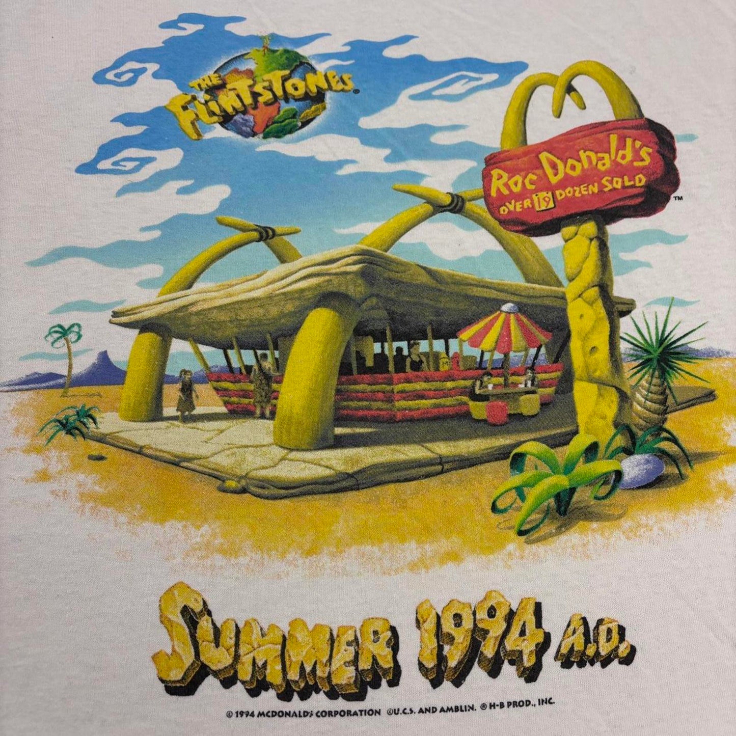 Vintage 90s USA The Flintstones movie McDonald’s promotional t-shirt