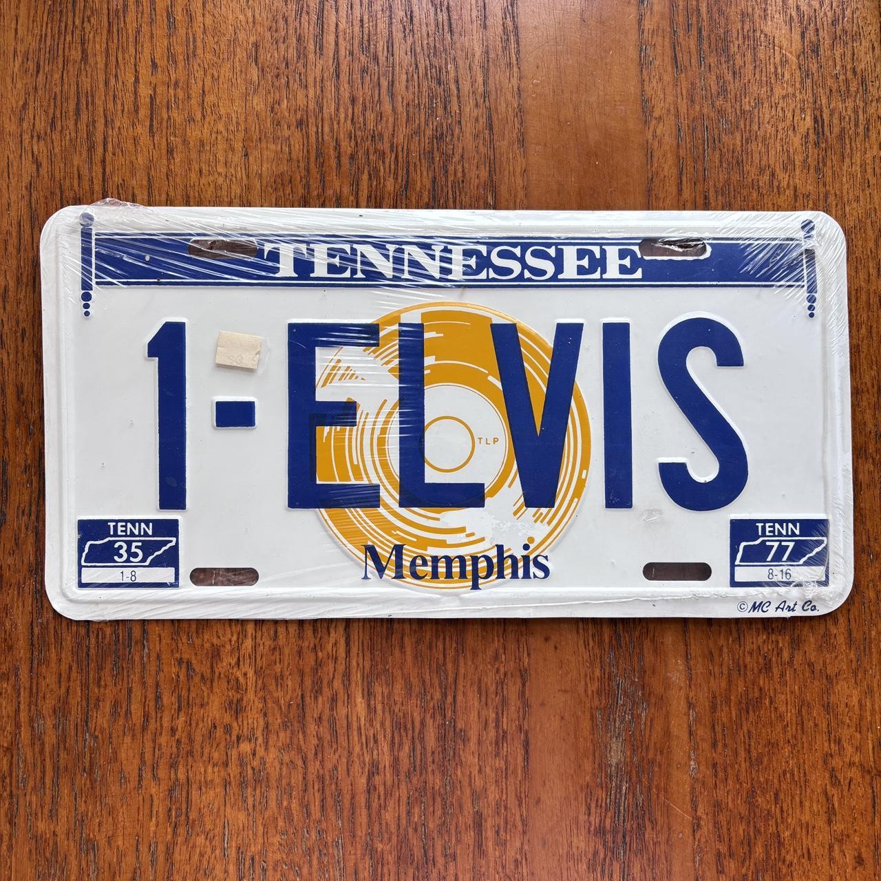 Vintage 90s USA Elvis Memphis Tennessee novelty American license plate