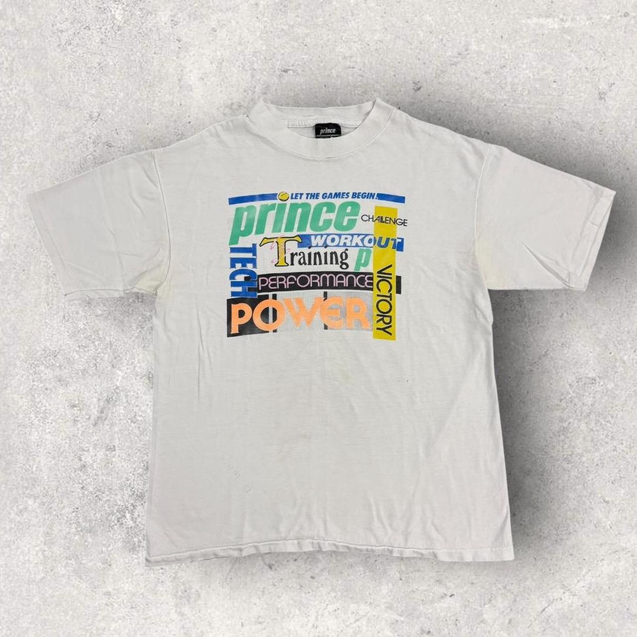 Vintage 90s USA Prince tennis racquets squash badminton graphic t-shirt