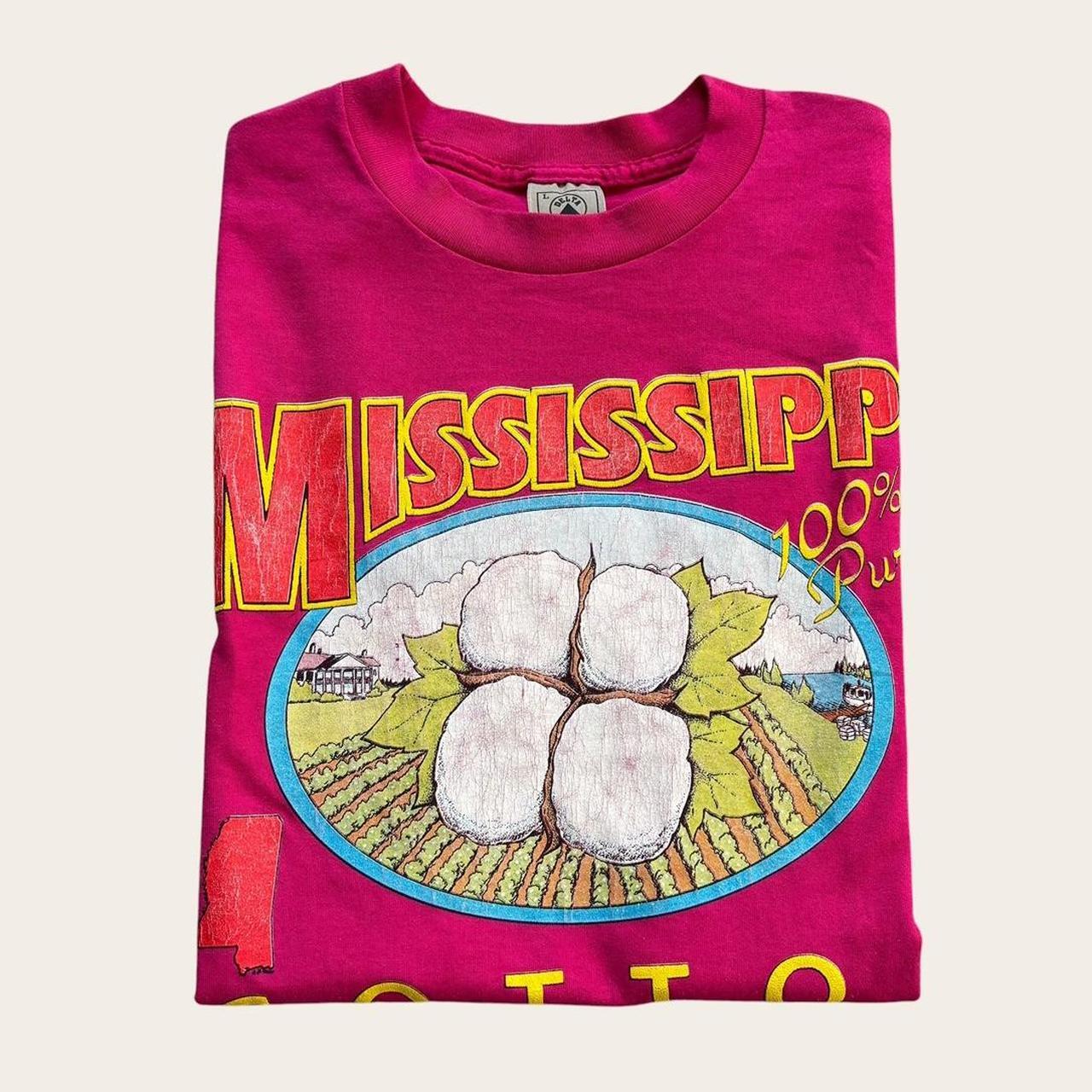 Vintage 90s USA Mississippi cotton farming agriculture souvenir t-shirt