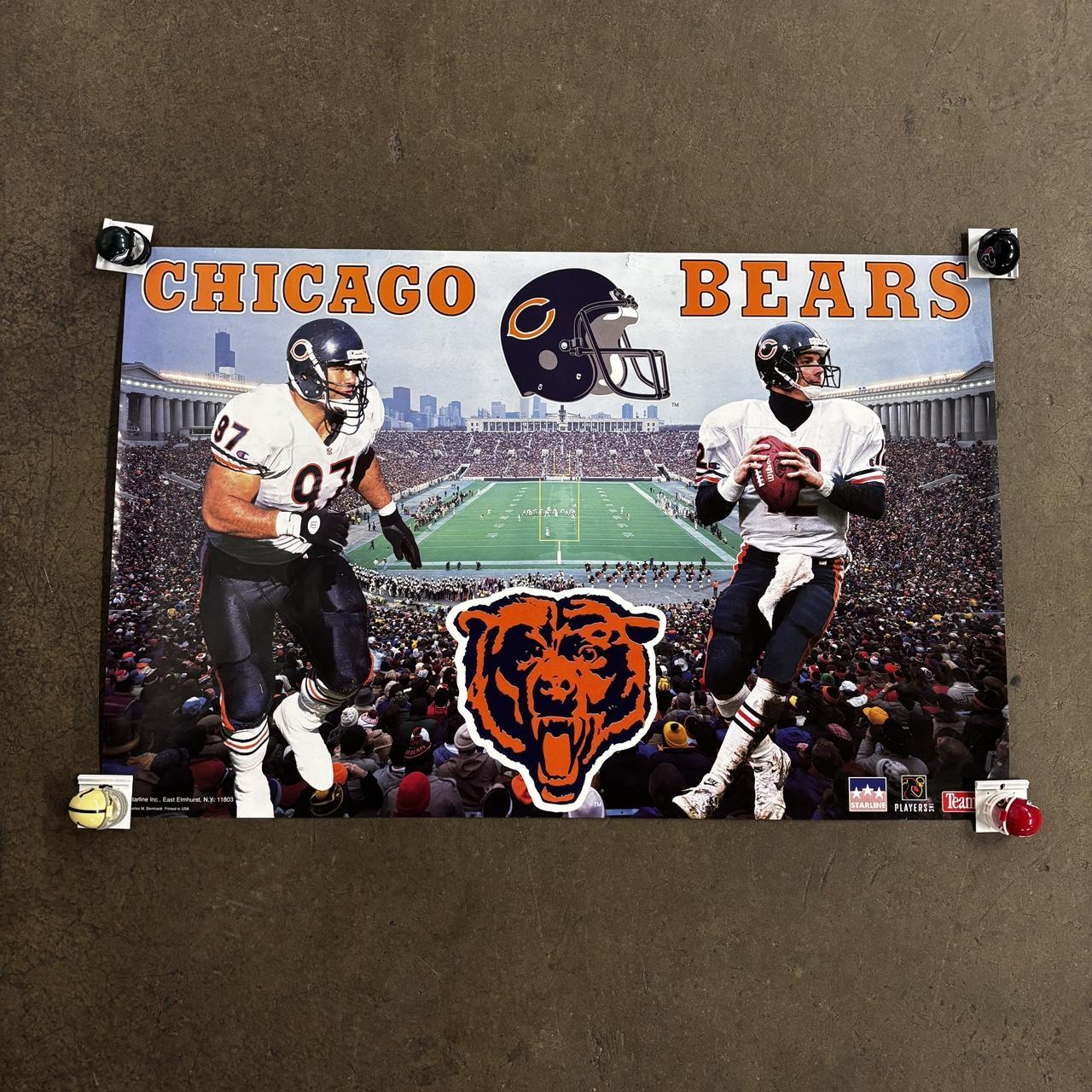 Vintage 90s Chicago Bears poster NFL American Football print