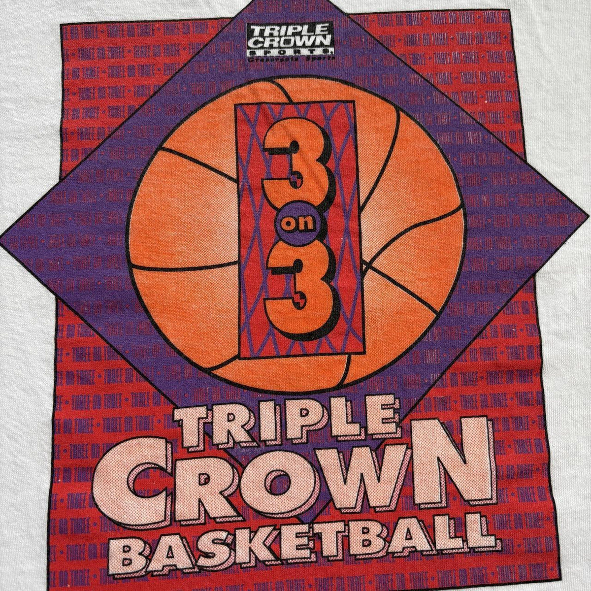 Vintage 90s USA triple crown basketball 3 on 3 tournament t-shirt