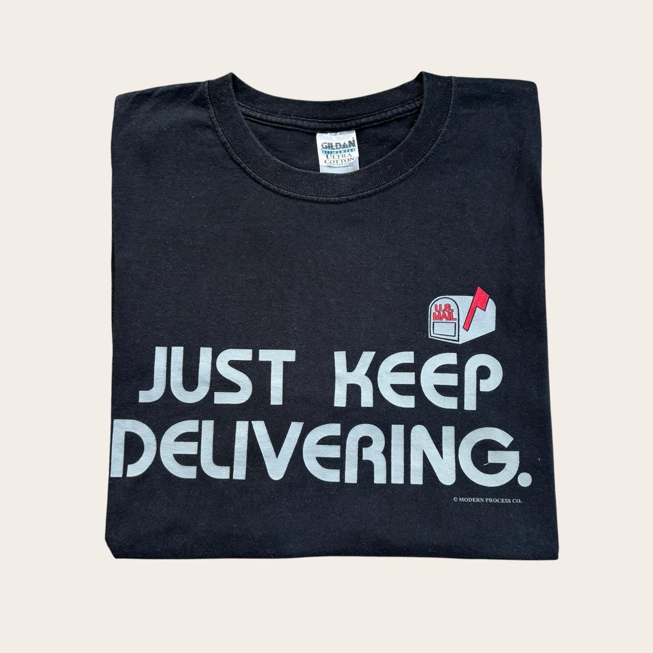 Vintage 90s just keep delivering US mail postal service slogan t-shirt