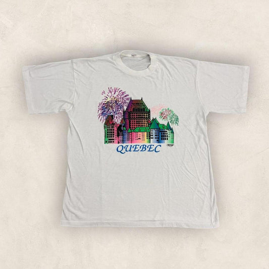 Vintage 90s USA Quebec City Canada tourist souvenir graphic t-shirt