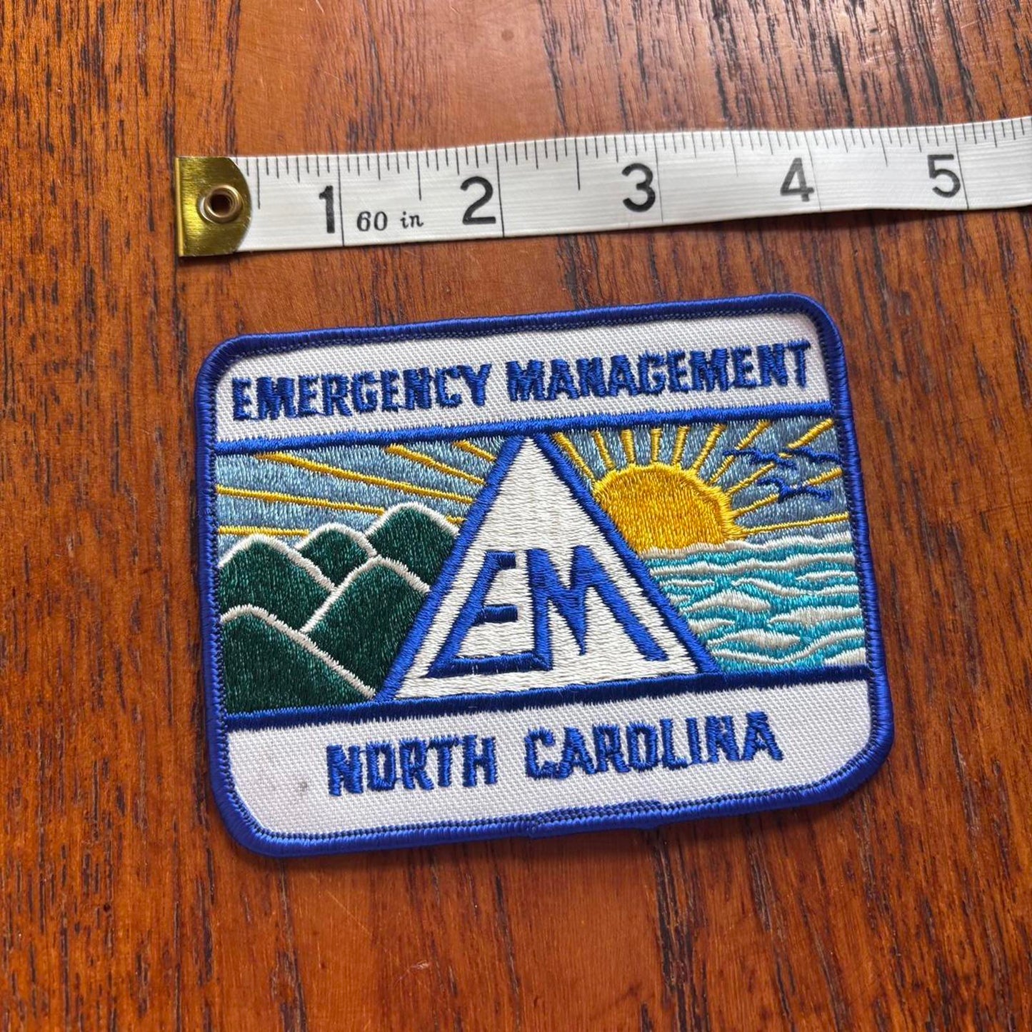Vintage 90s USA emergency management North Carolina nature embroidered patch
