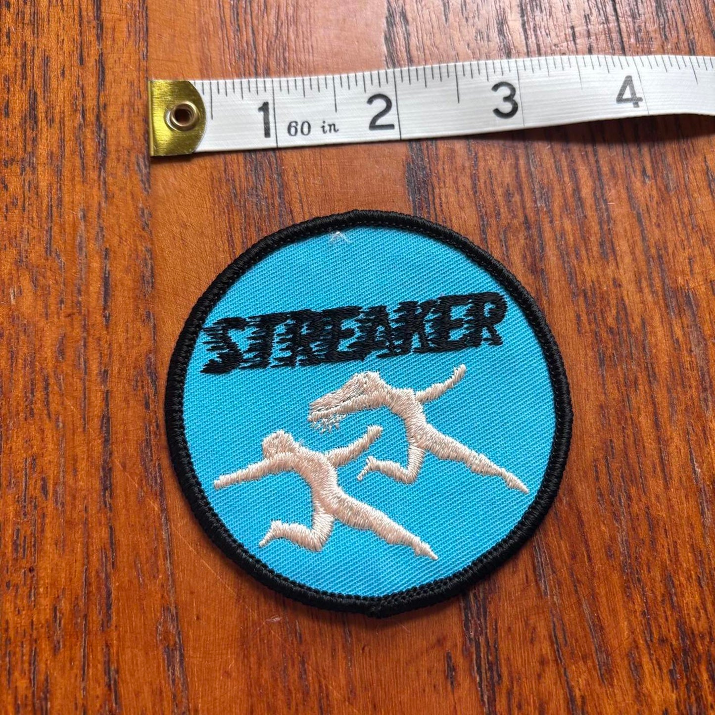Vintage 90s USA streaker novelty humour embroidered patch
