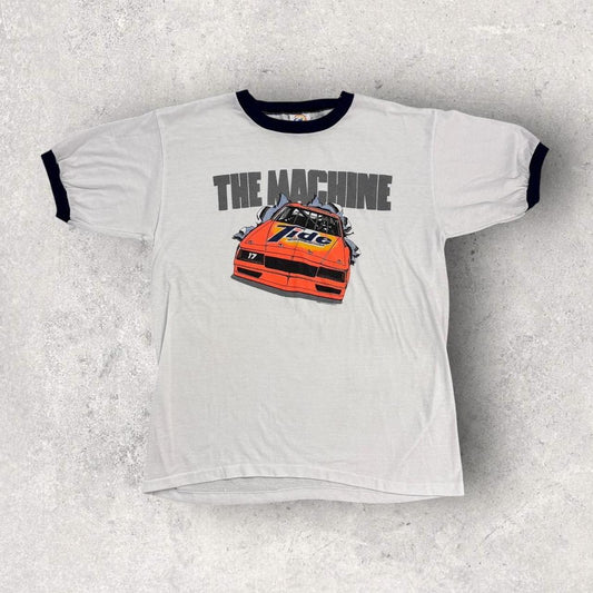 Vintage 80s USA Tide racing team NASCAR speedway motorsport Darrell Waltrip ringer t-shirt