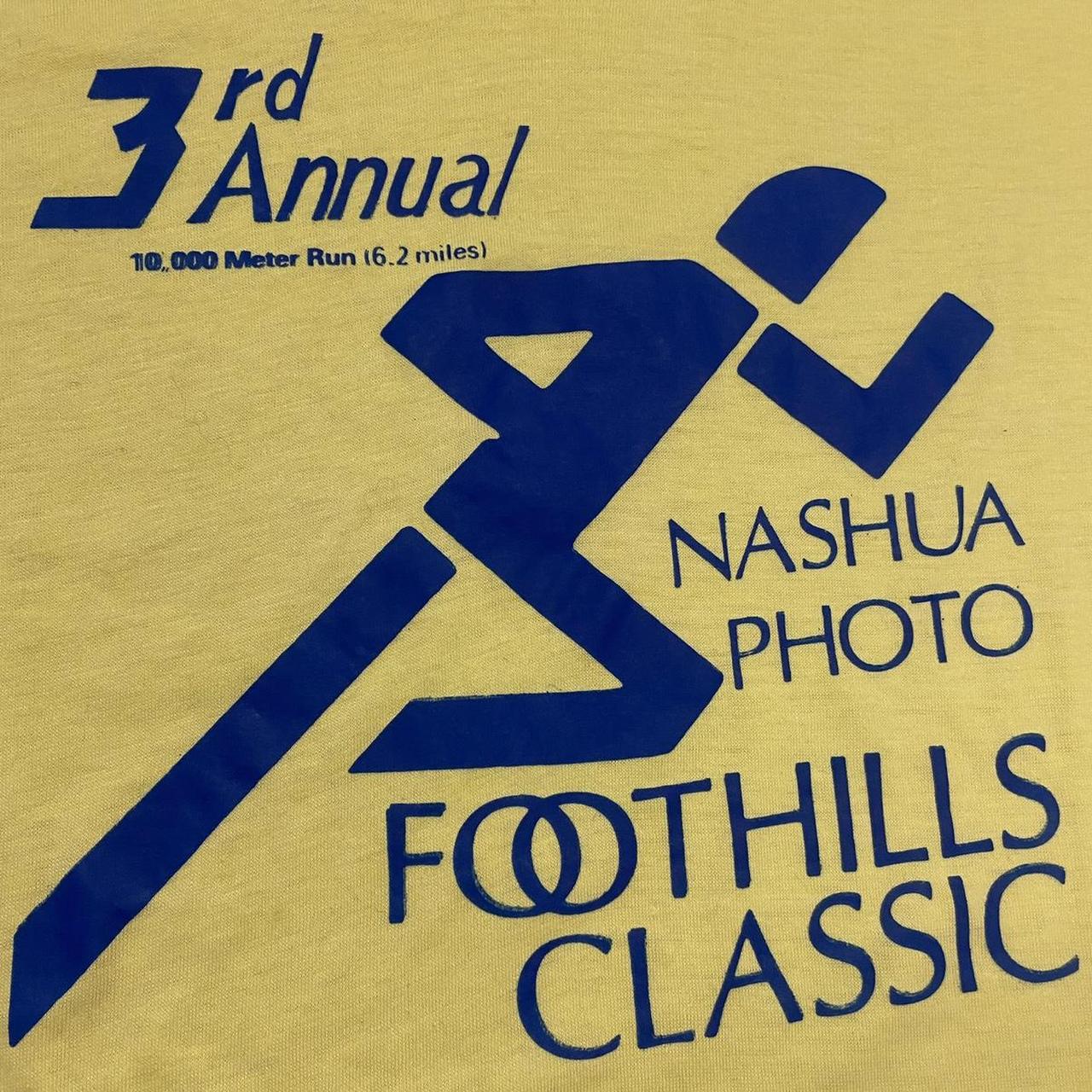 Vintage 80s USA Foothills Classic 10K meter race run athletics promotional graphic t-shirt