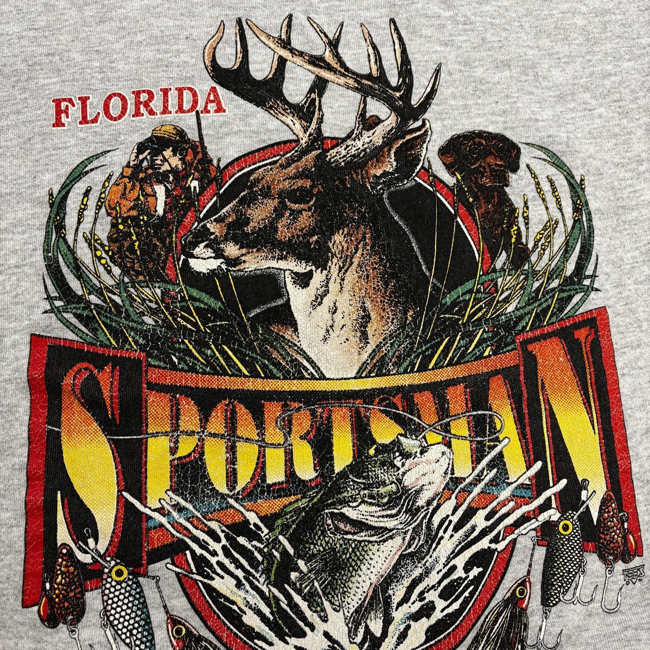 Vintage 90s USA Florida sportsman hunting fishing graphic sweatshirt