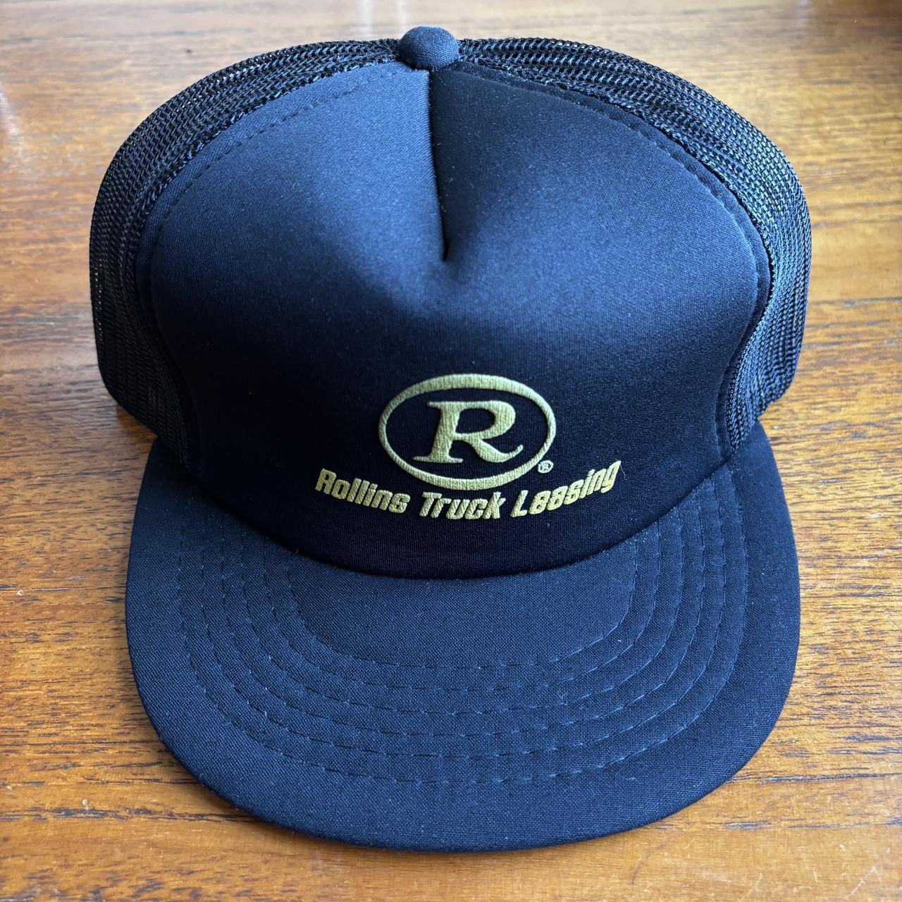 Vintage 90s USA Rollins truck leasing transportation graphic trucker cap