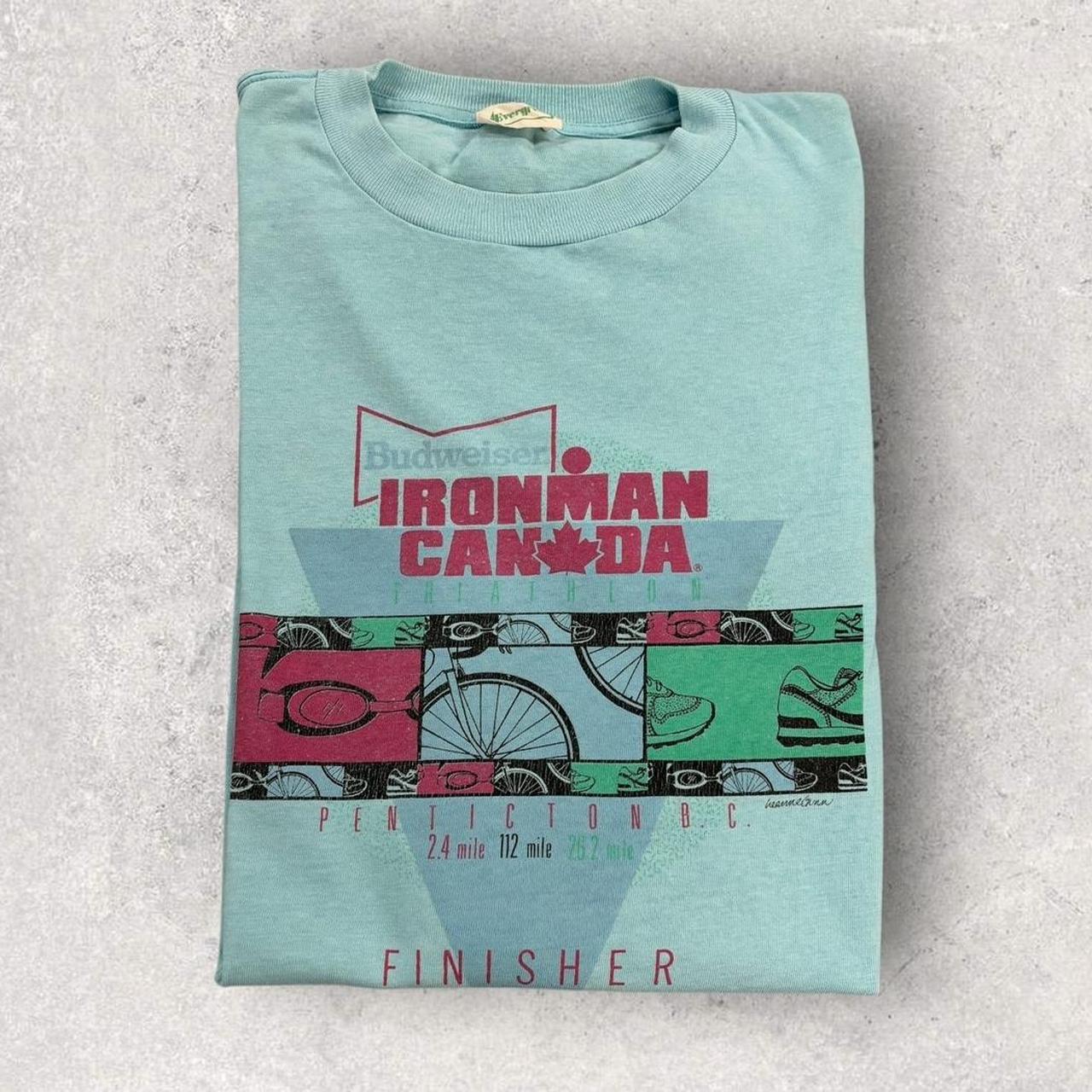 Vintage 90s Budweiser Ironman Canada Triathlon Penicton BC graphic t-shirt