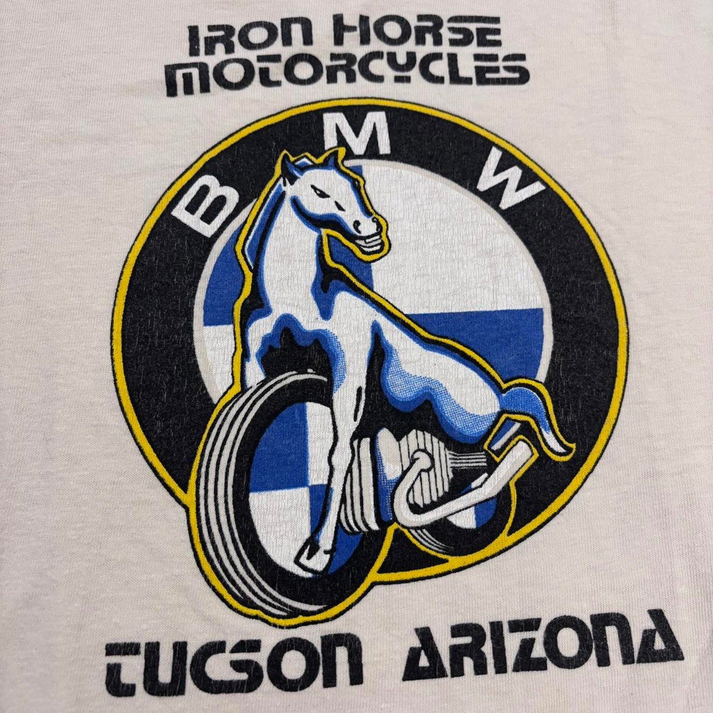 Vintage 90s BMW Iron Horse motorcycles Tucson Arizona automobile graphic t-shirt