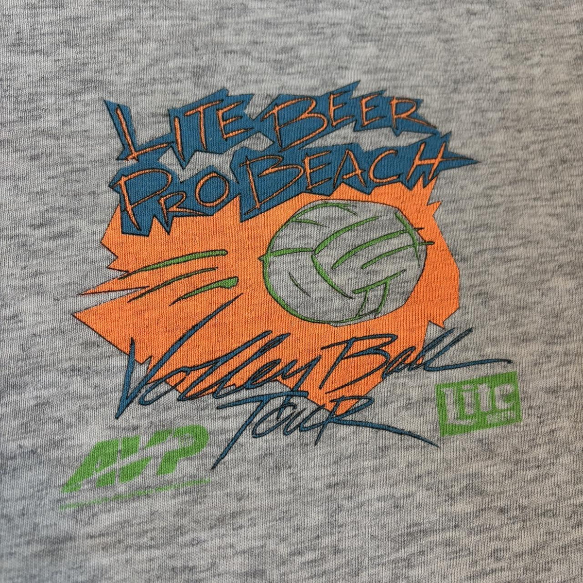 Vintage 90s USA Miller lite beer beach volleyball tour t-shirt