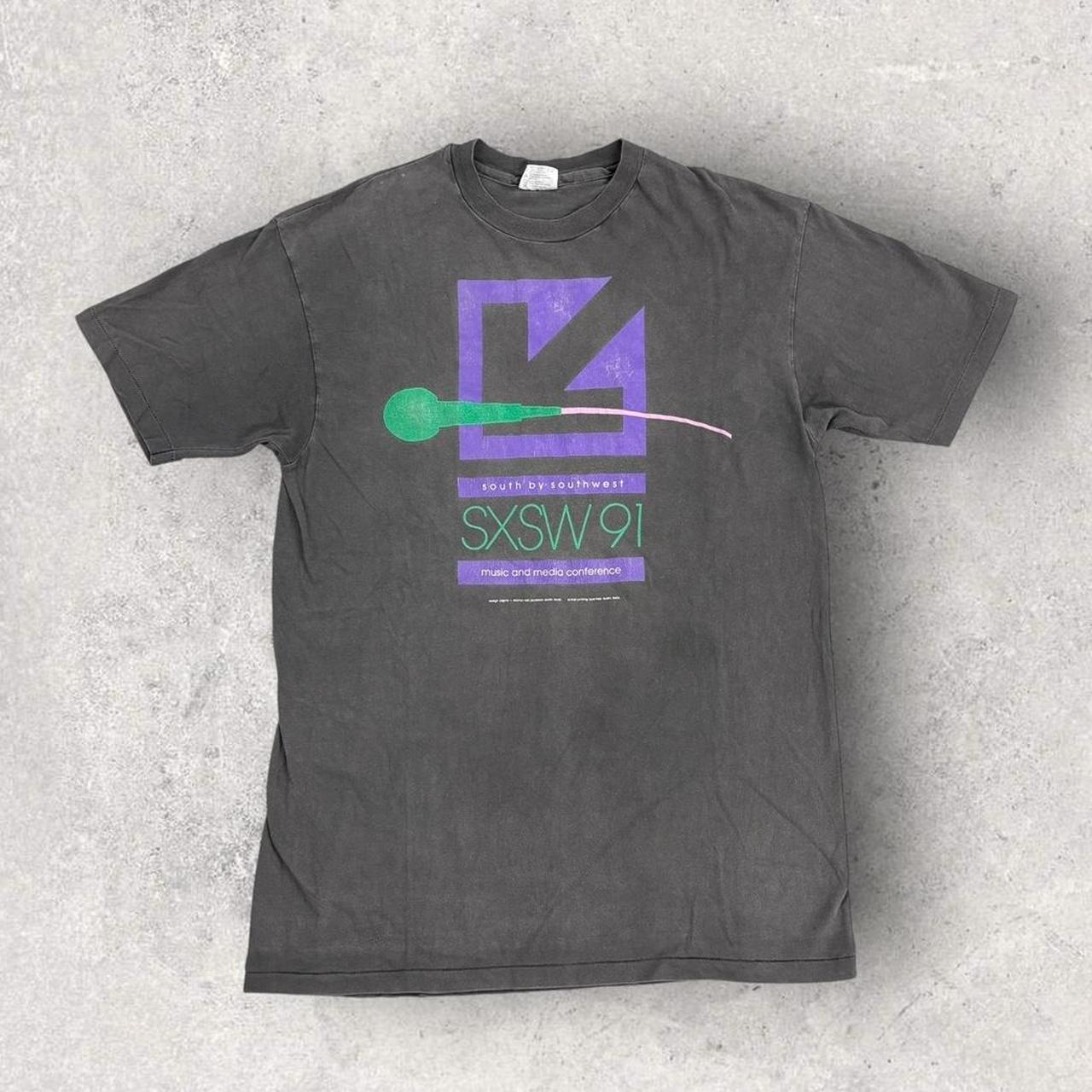 Vintage 90s USA SXSW music festival Austin Texas graphic band t-shirt