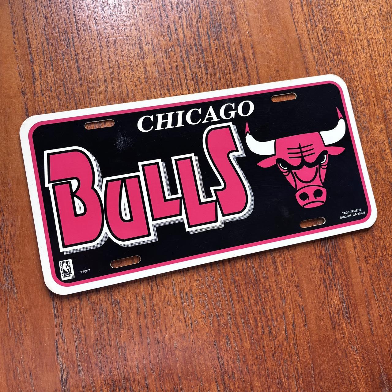 Vintage 90s USA Chicago Bulls NBA basketball novelty license plate