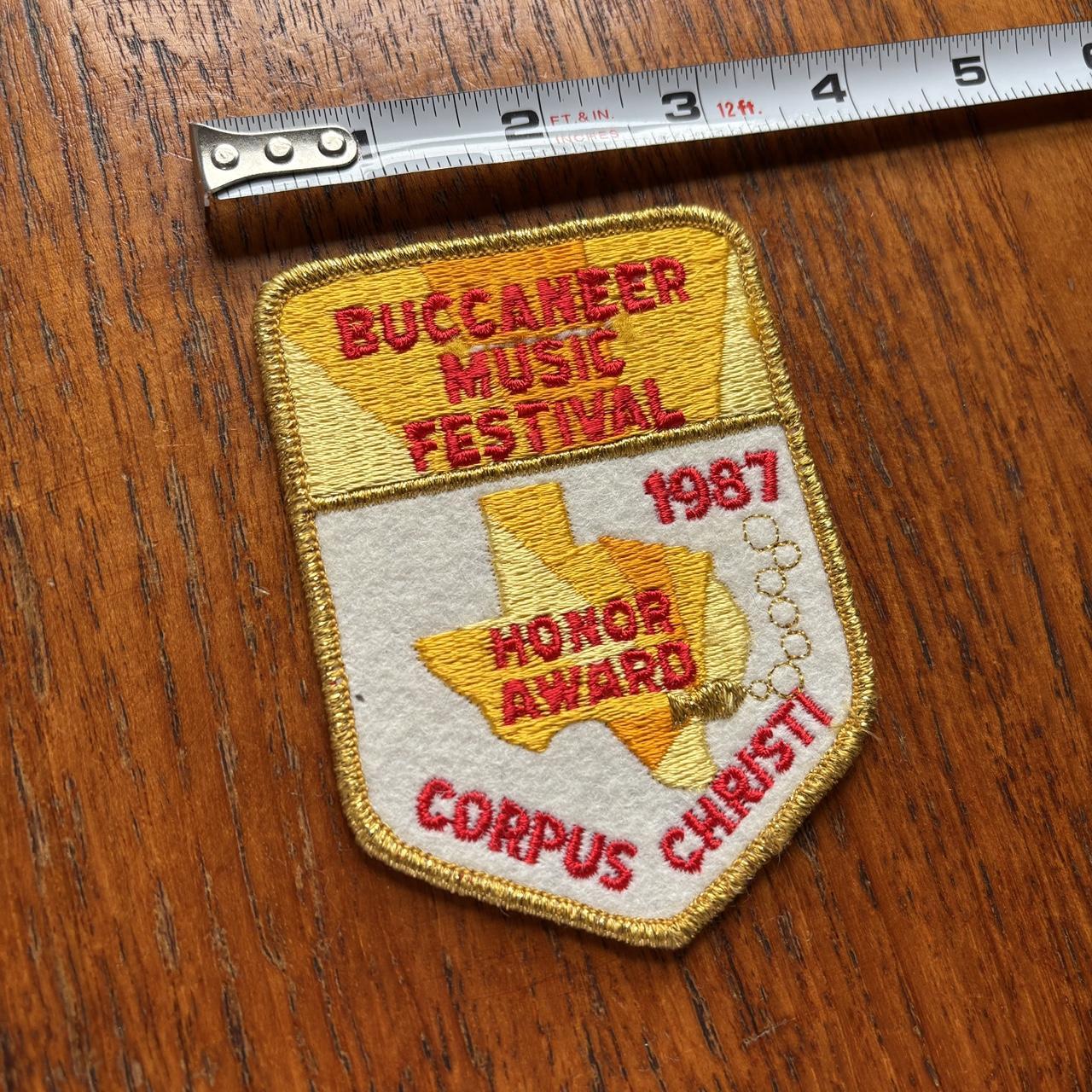 Vintage 80s USA Buccaneer Music Festival Corpus Christi Texas embroidered patch