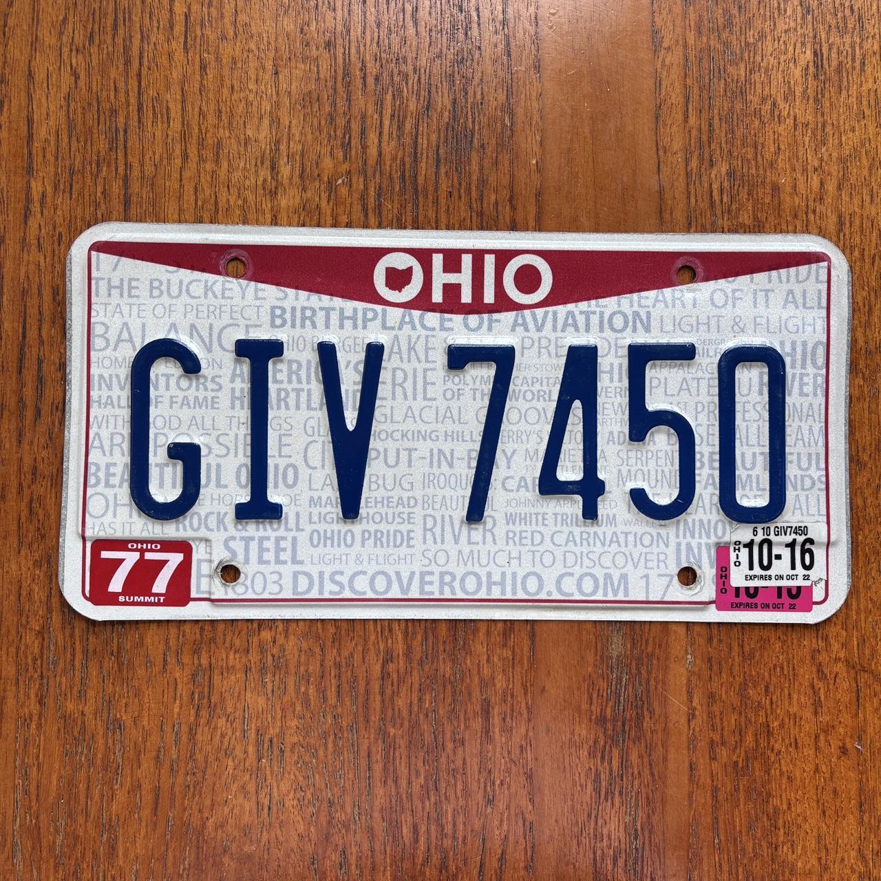 Vintage Y2K Ohio state American license plate