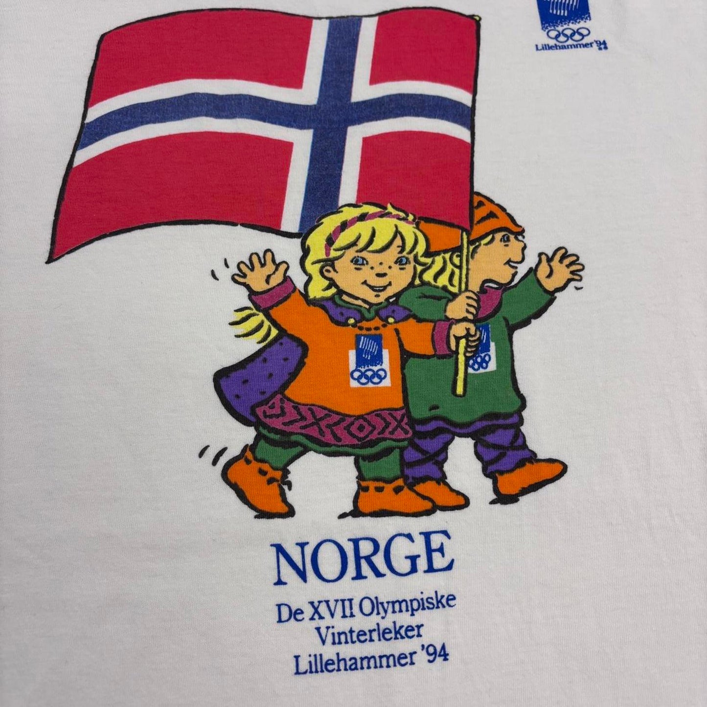 Vintage 90s Lillehammer Winter Olympics Norway snow sports graphic t-shirt