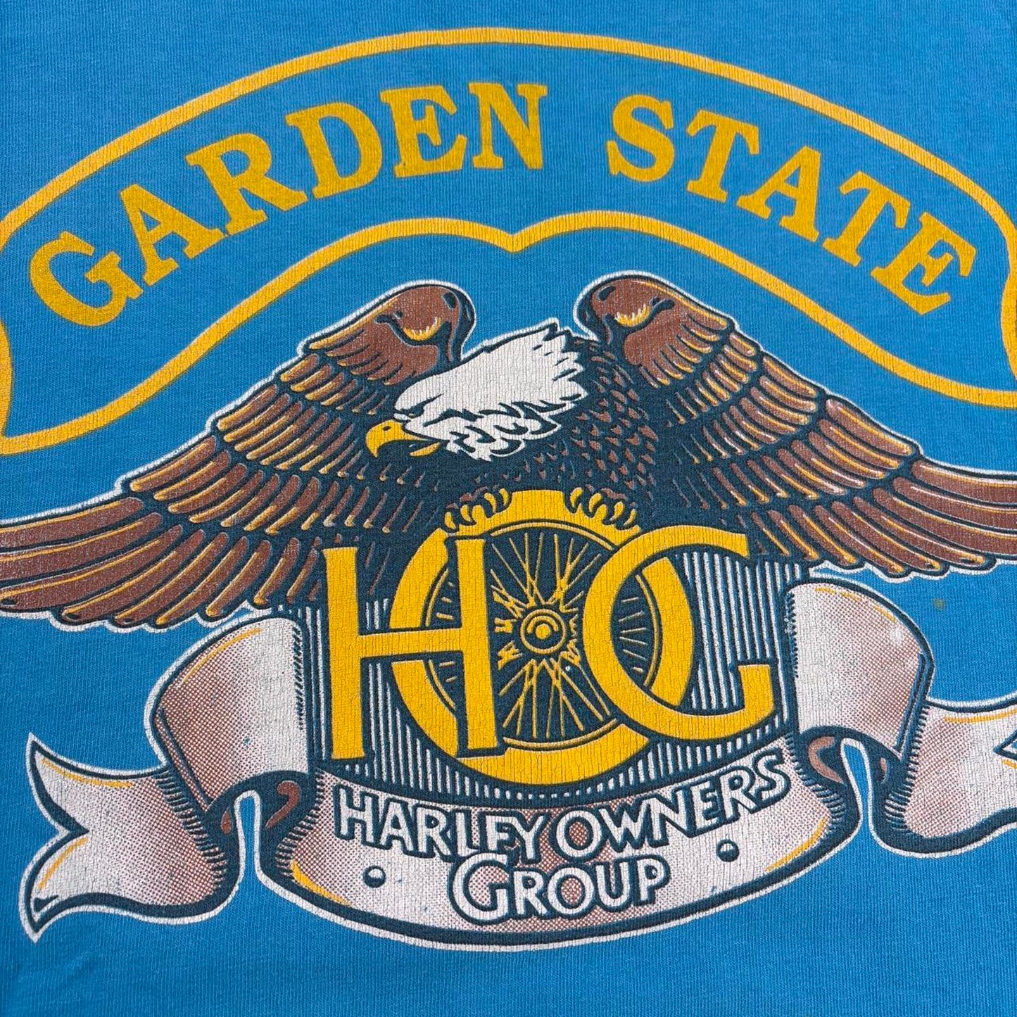 Vintage 90s USA Harley Davidson owners group New Jersey motorcycle club t-shirt