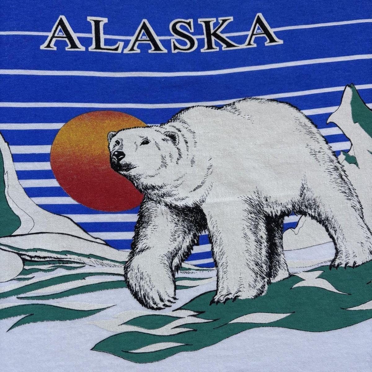 Vintage 90s USA Alaska polar bear nature wildlife souvenir t-shirt