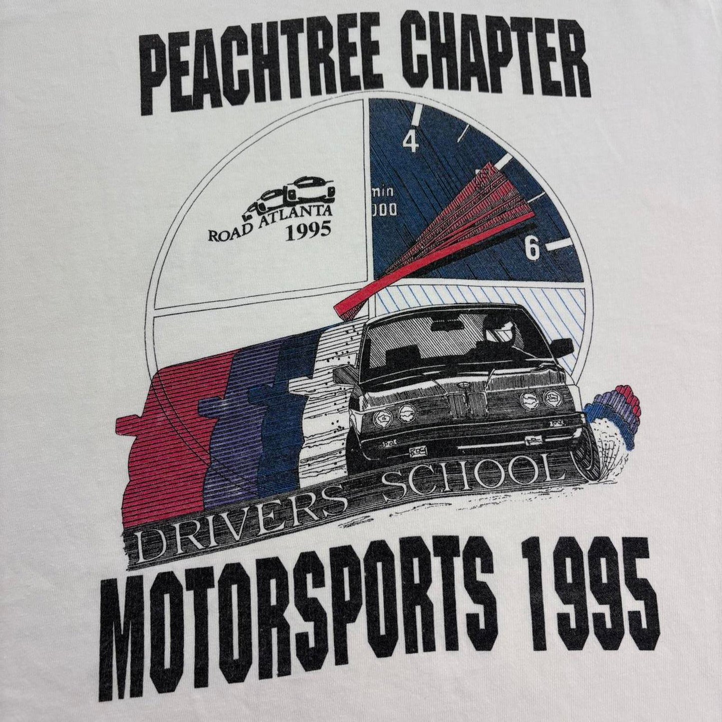 Vintage 90s USA motorsports driving school BMW Peachtree Chapter t-shirt