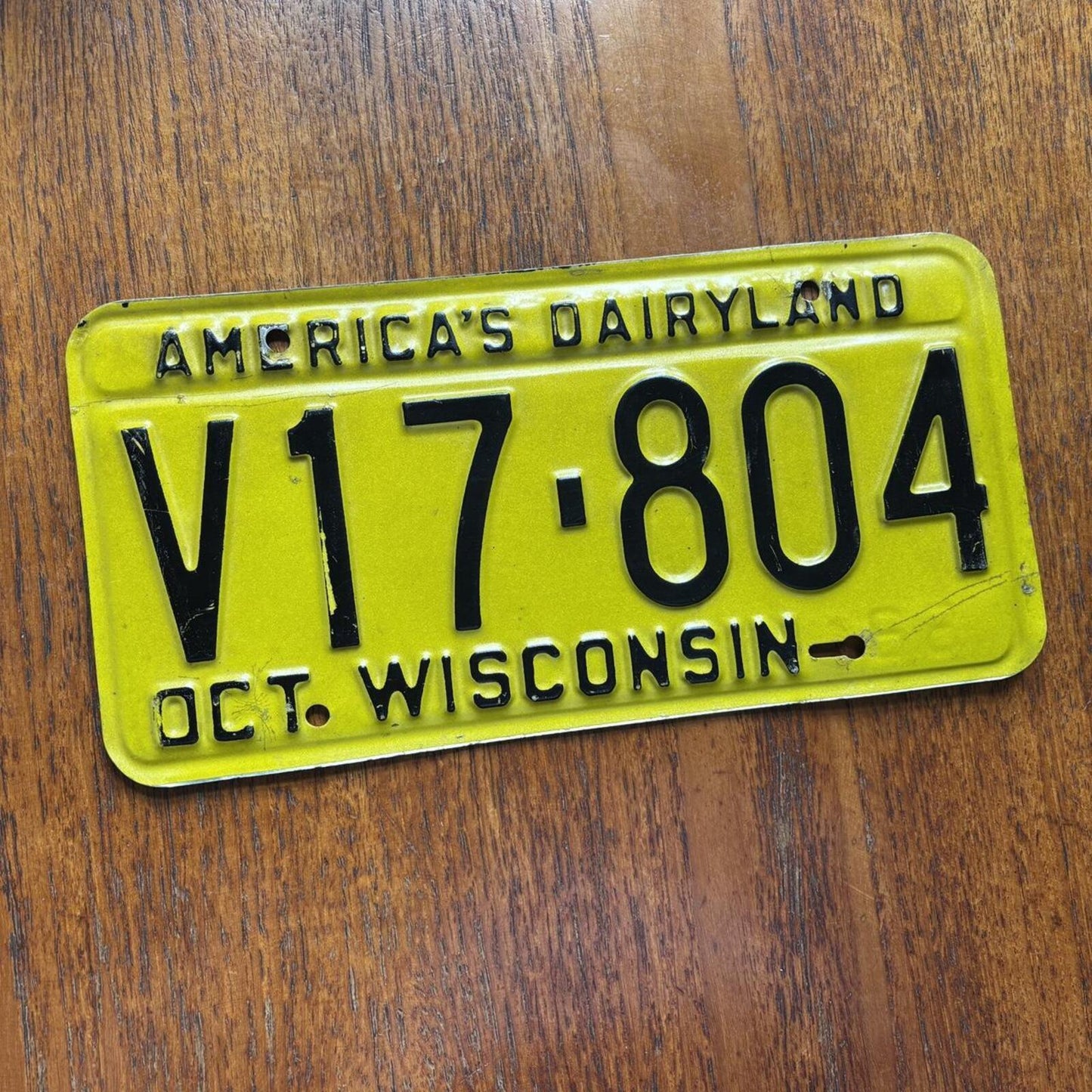 Vintage 70s USA Wisconsin America’s dairyland American license plate