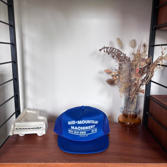 Vintage 90s USA mid mountain machinery Spokane Washington trucker cap