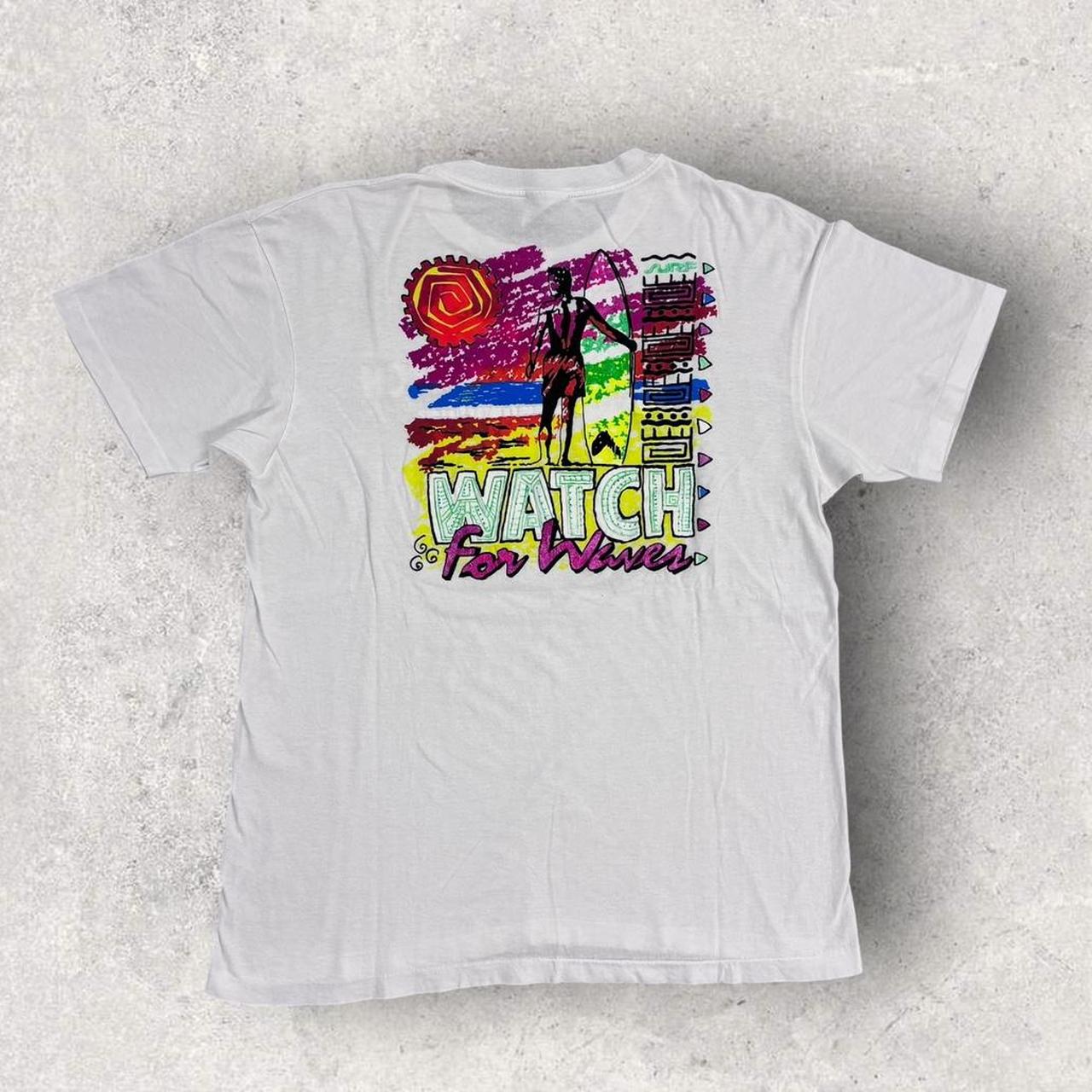 Vintage 90s USA watch for waves surfing graphic t-shirt