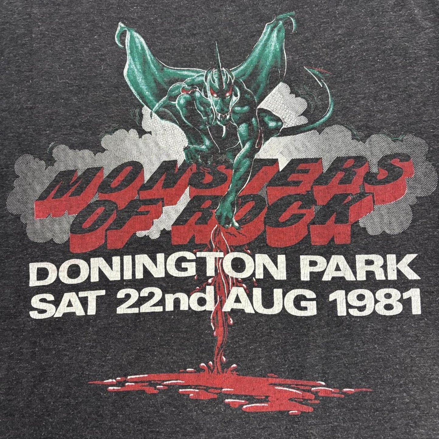 Vintage 80s Monsters of Rock music festival ACDC Whitesnake band t-shirt