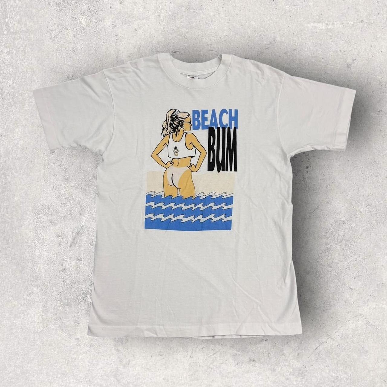 Vintage 90s USA beach bum sunbathing vacation graphic t-shirt