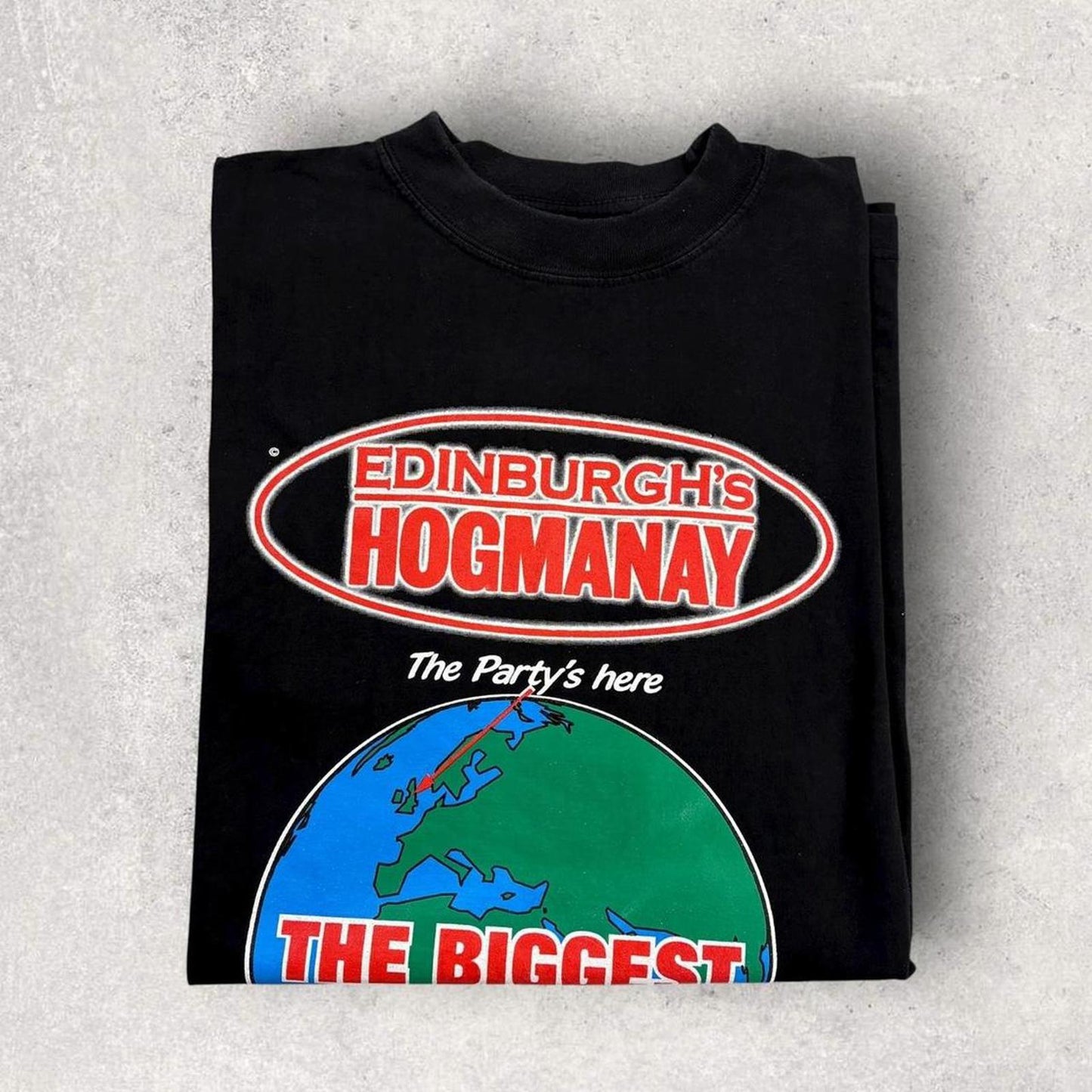 Vintage 90s Edinburgh Hogmanay New Year’s Eve party Scotland t-shirt