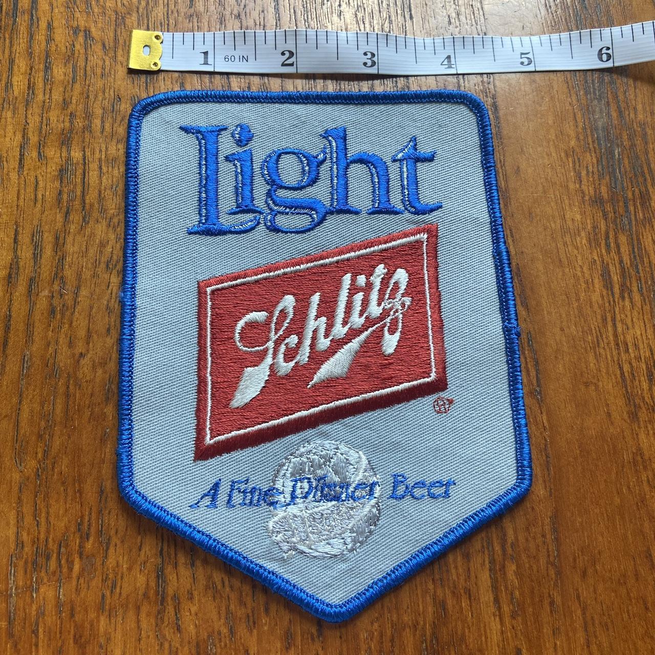 Vintage 80s USA Schlitz beer alcohol embroidered patch