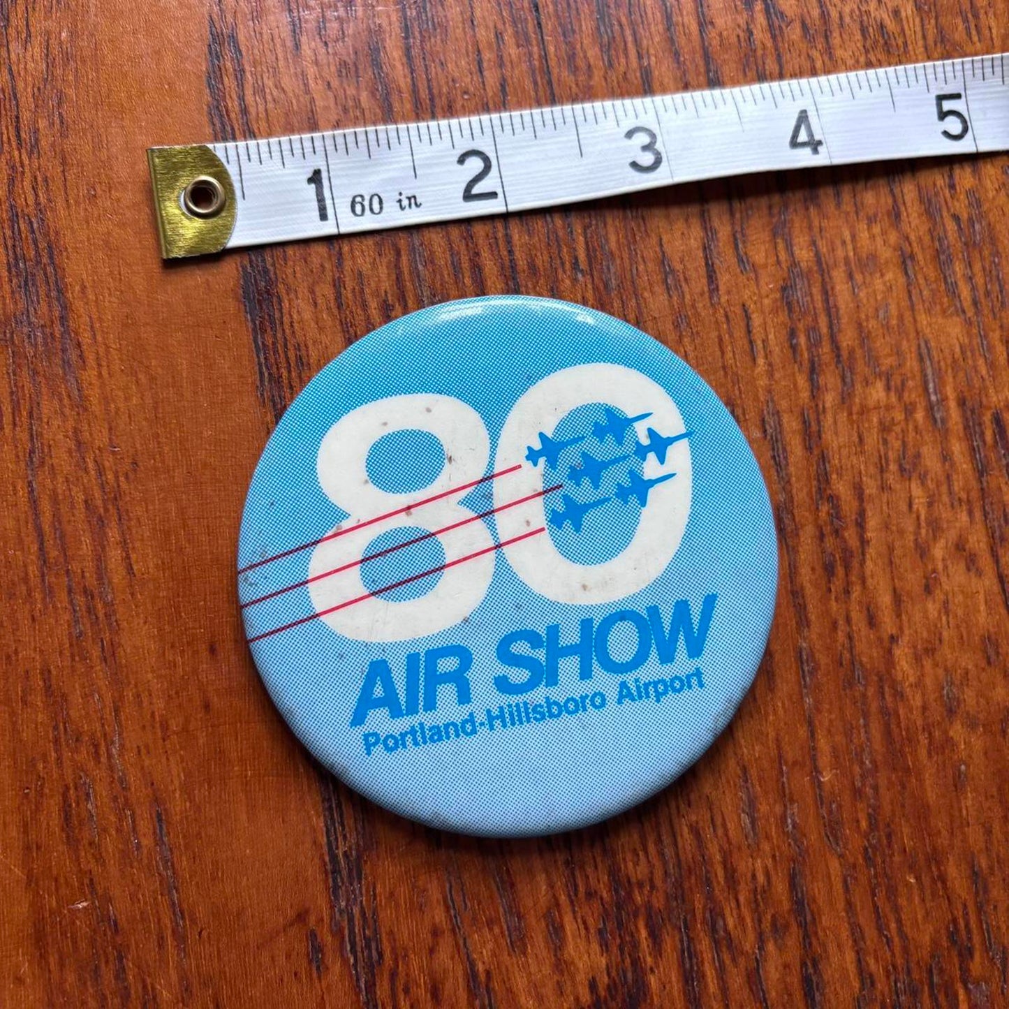 Vintage 80s USA Aeroplane air show Portland Oregon pin badge