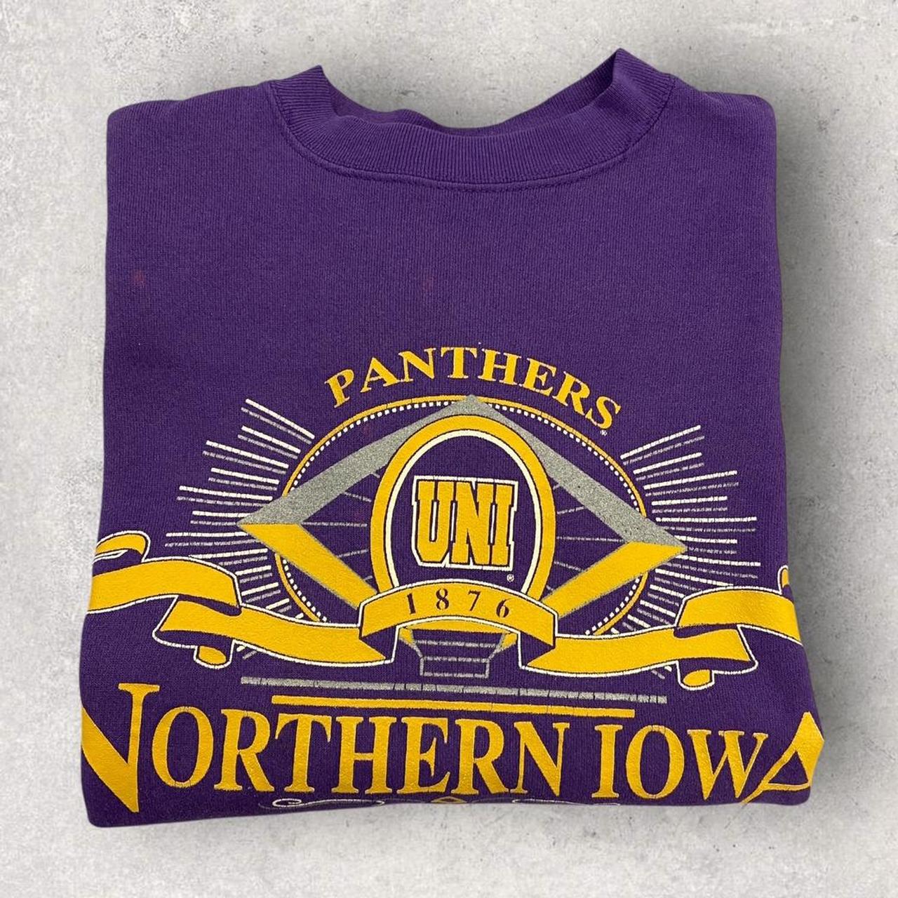Vintage 90s USA University of Northern Iowa Panthers Cedar Falls varsity graphic sweatshirt