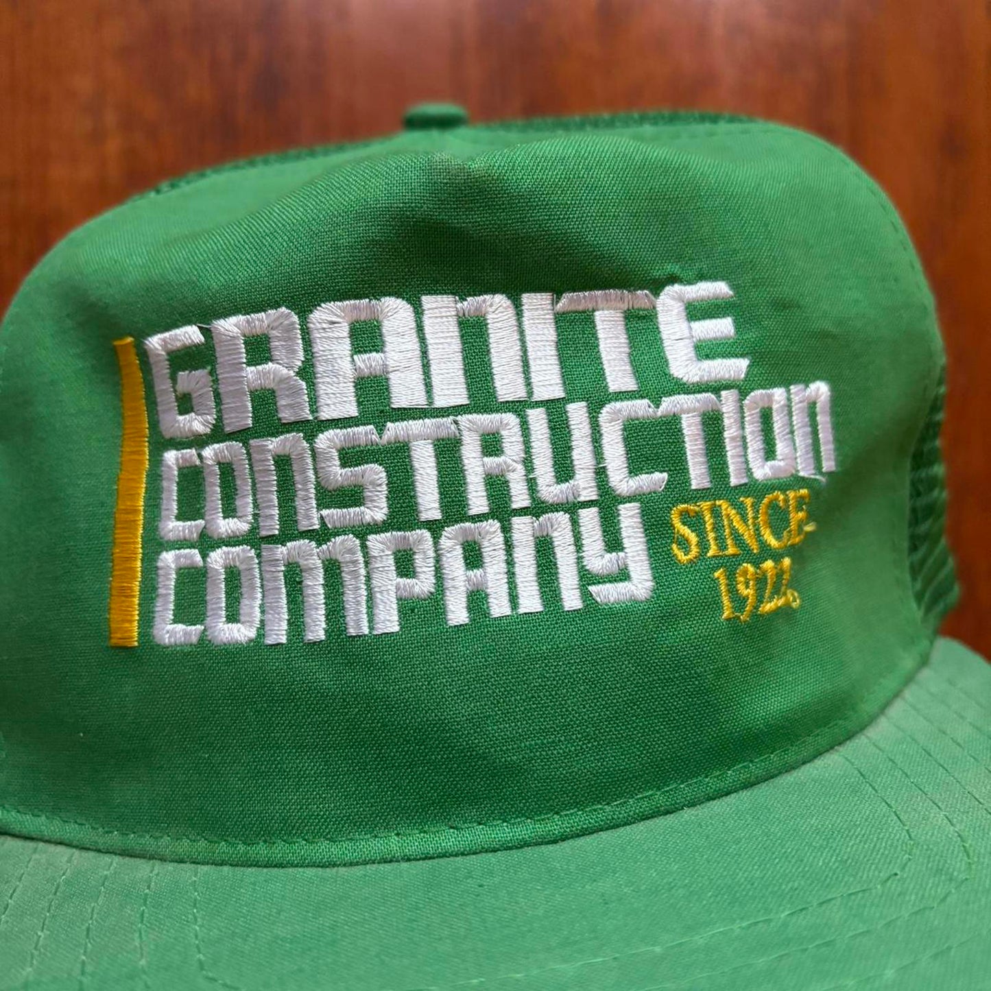 Vintage 90s USA granite construction company workwear trucker cap