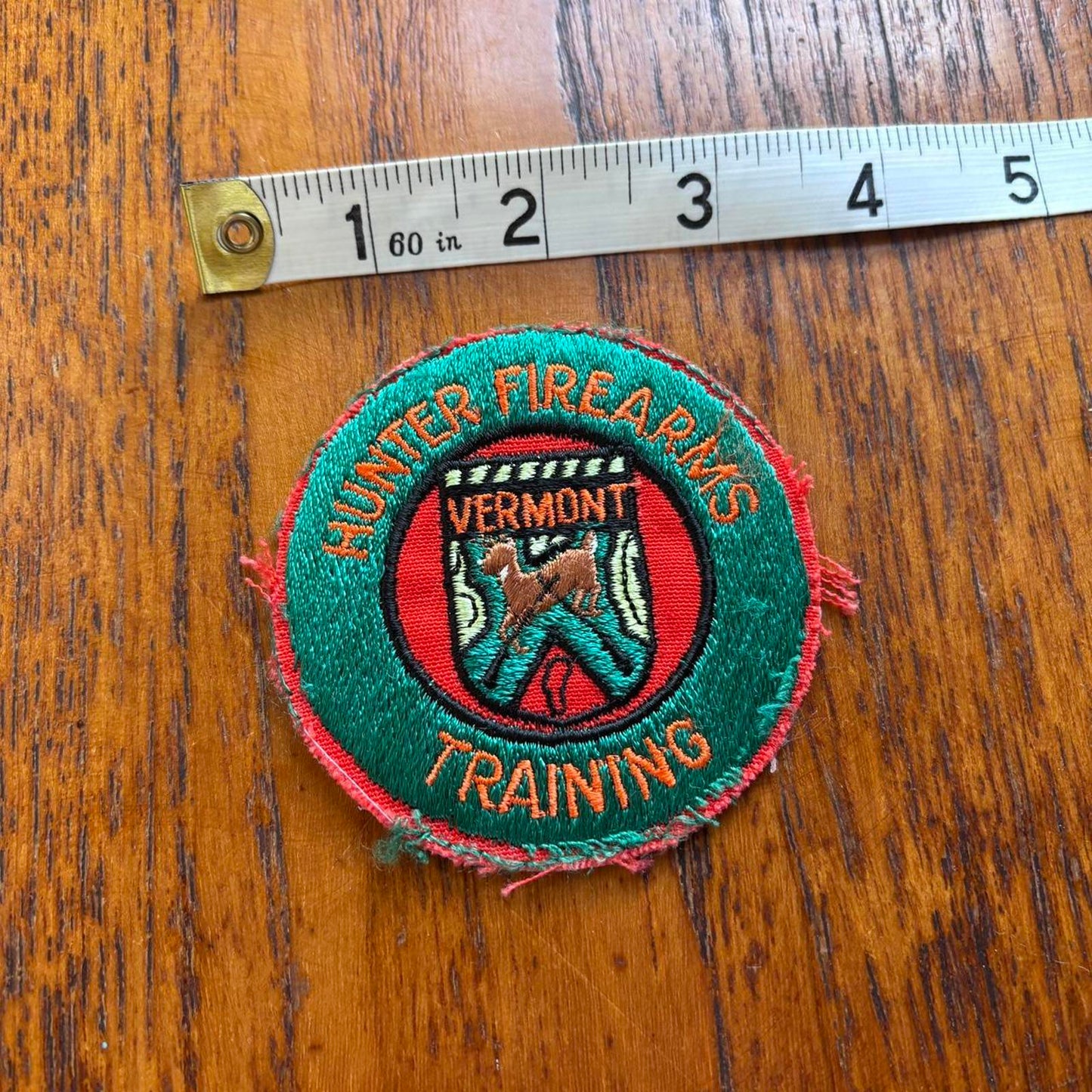 Vintage 90s USA Vermont hunter firearms training embroidered patch