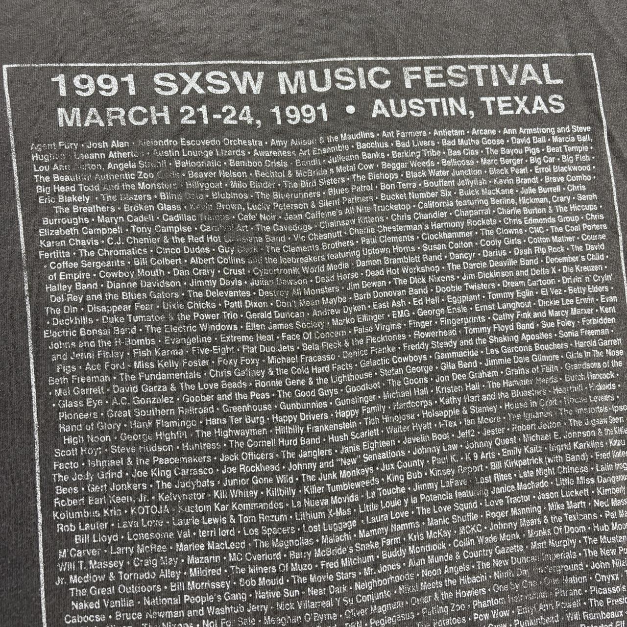 Vintage 90s USA SXSW music festival Austin Texas graphic band t-shirt